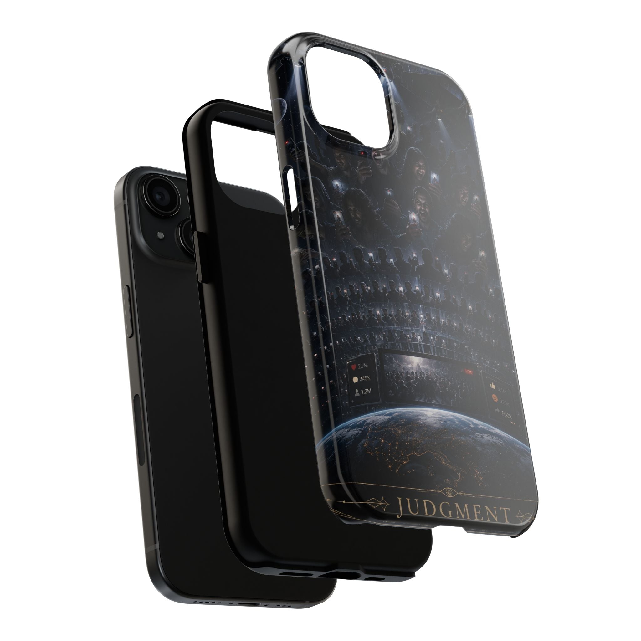 Judgment Graphic Phone Case — Dark Apocalyptic Space Design, Tough Protective Cover