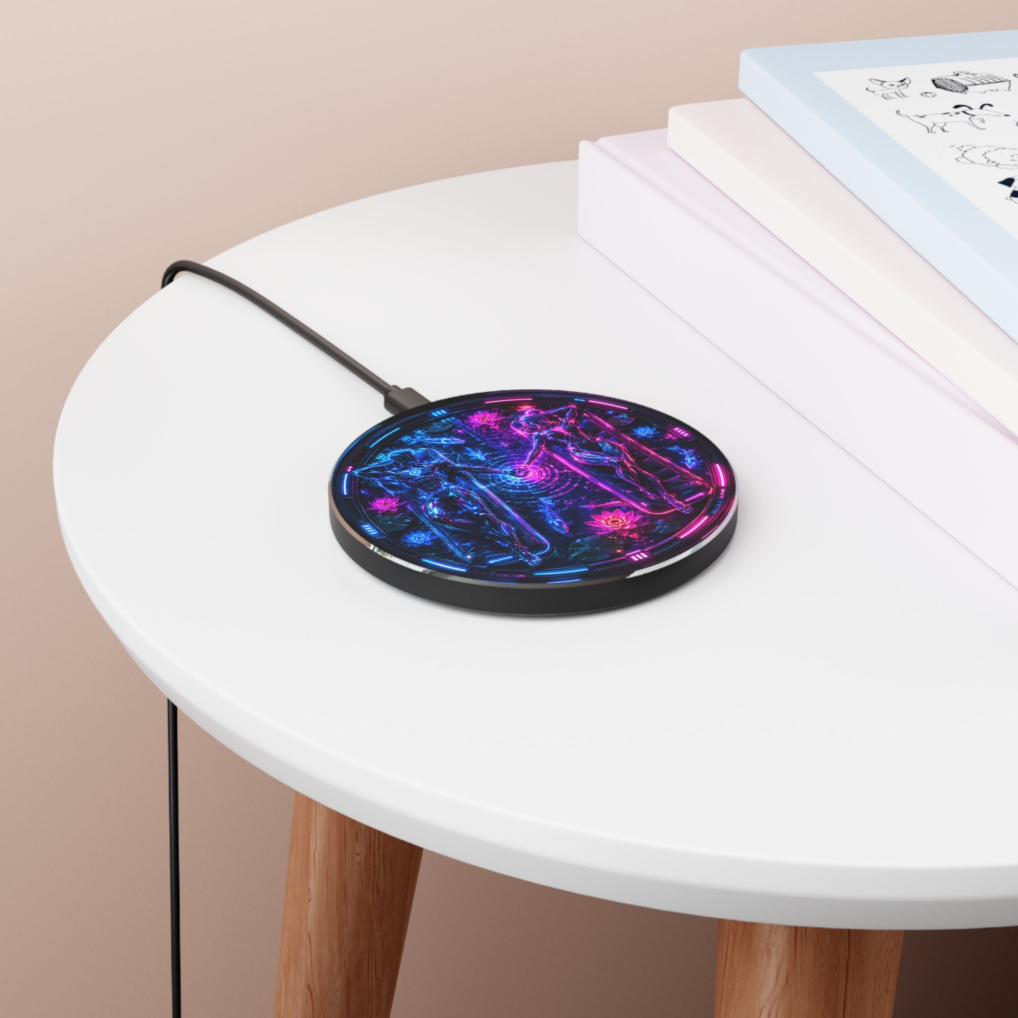 Neon Cosmic Lovers Wireless Charger