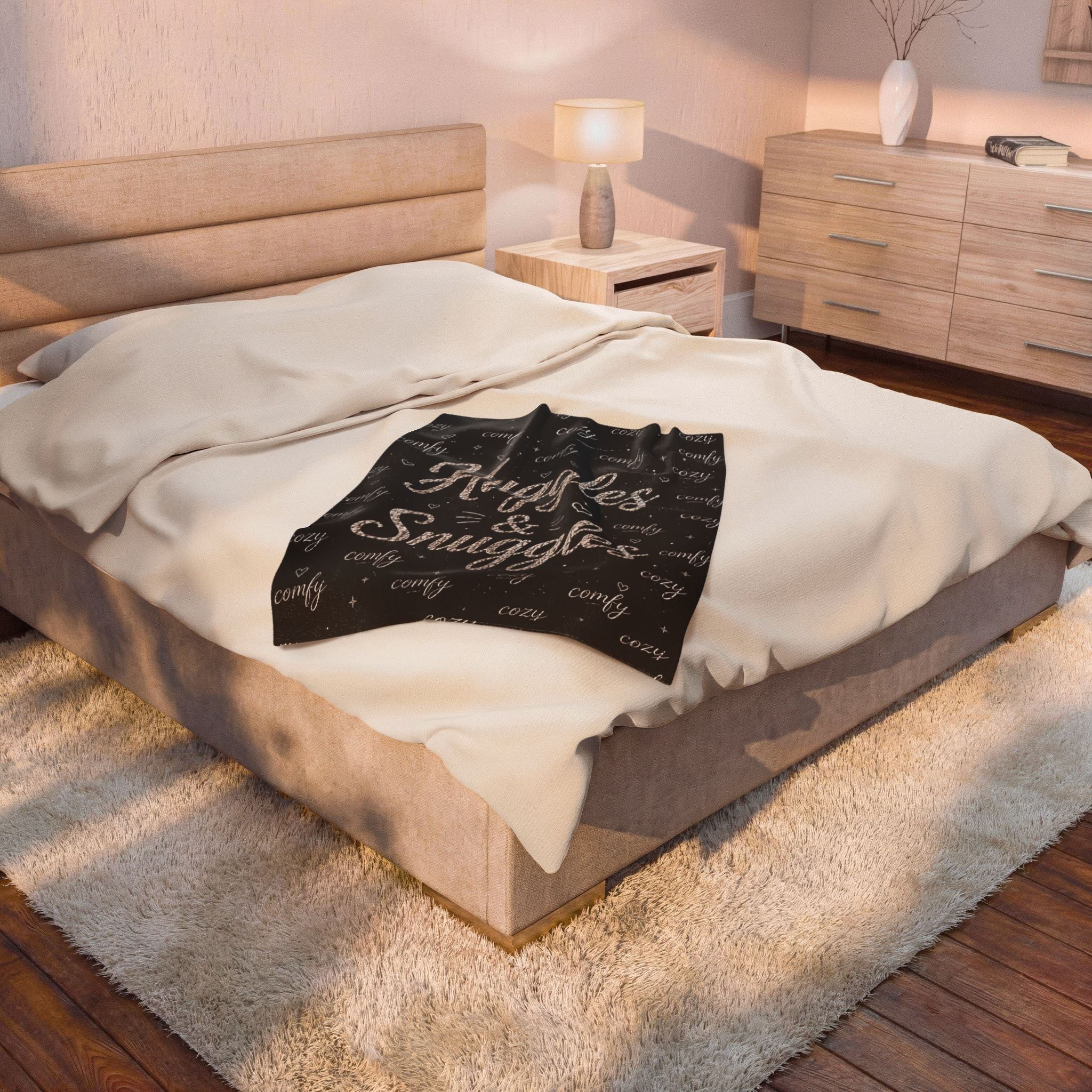 Huggles & Snuggles Velveteen Plush Blanket — Cozy Cozy Comfy Throw for Home, Gifts & Winter