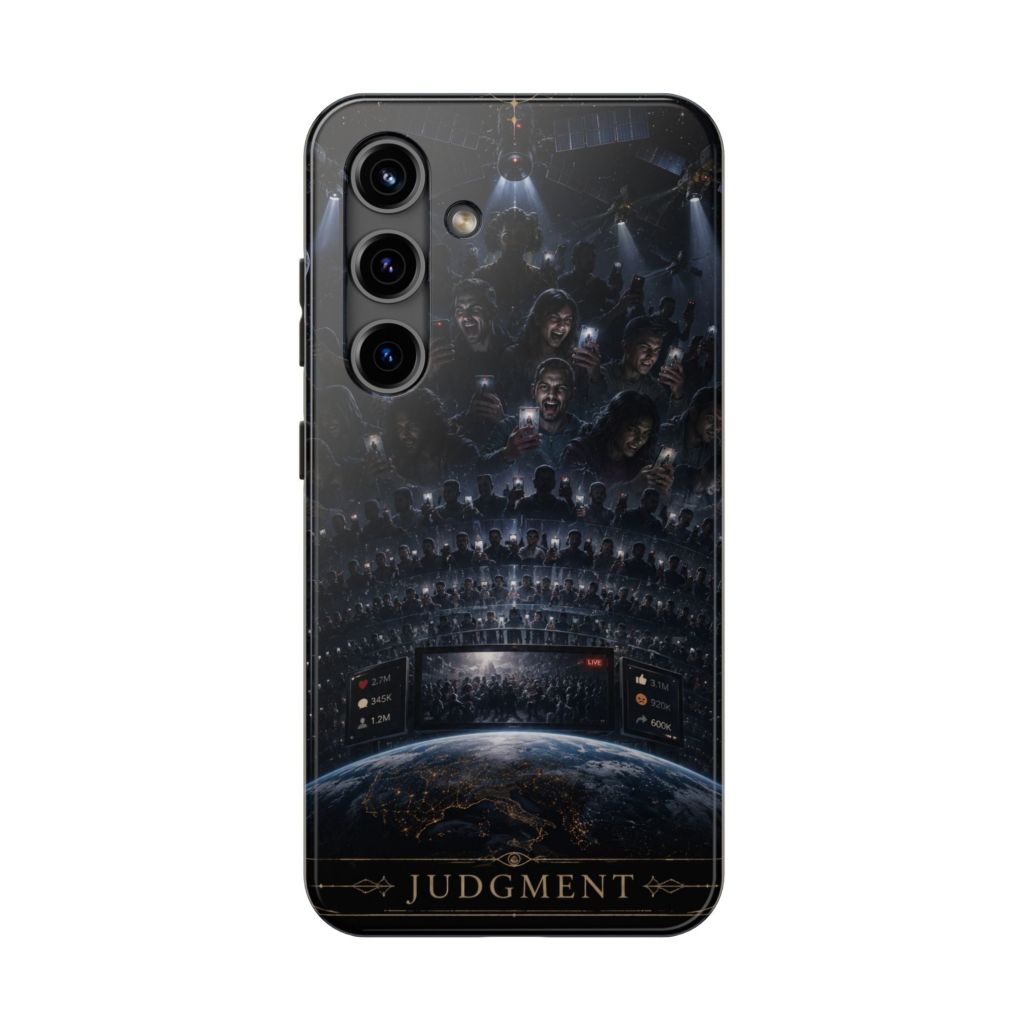 Judgment Graphic Phone Case — Dark Apocalyptic Space Design, Tough Protective Cover
