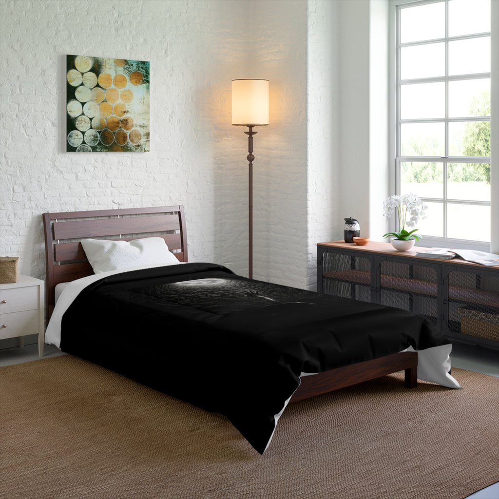 Comforter — Dark Moonwell Design: Reaching Hand Moonlight Bedding