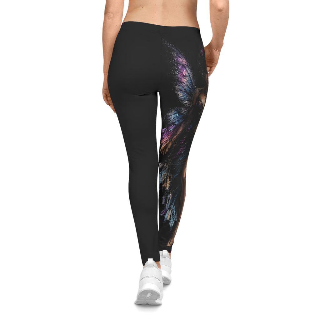 Mystic Fairy Wings Leggings — Women's Fantasy Black AOP Leggings