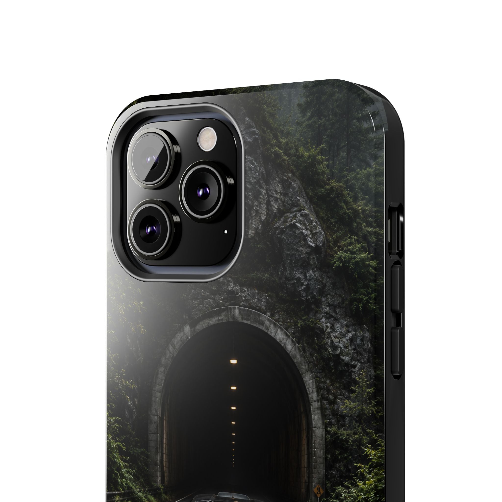 Racing Tunnel Phone Case — Dark Sports Car Rain Road Protective Case