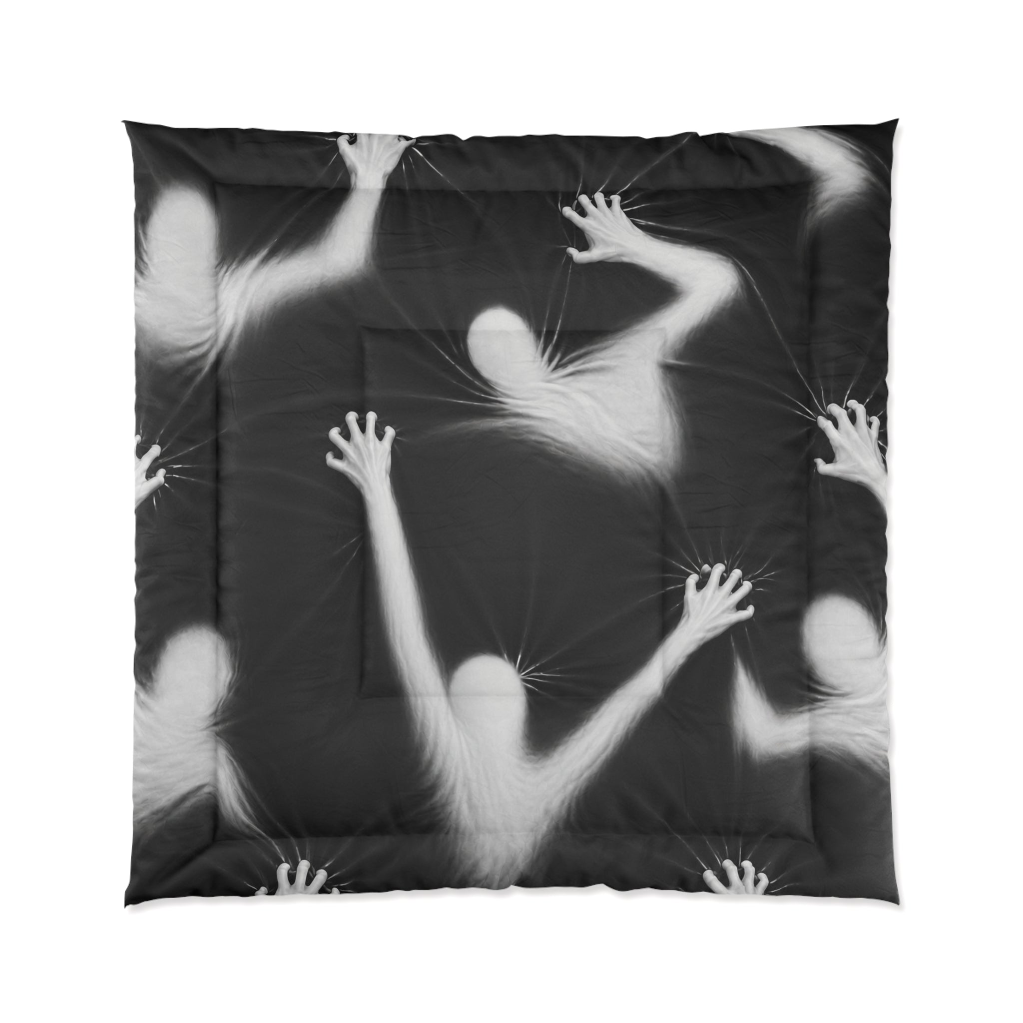 Ghostly Hands Comforter – Spooky Black Haunted Bedding for Halloween