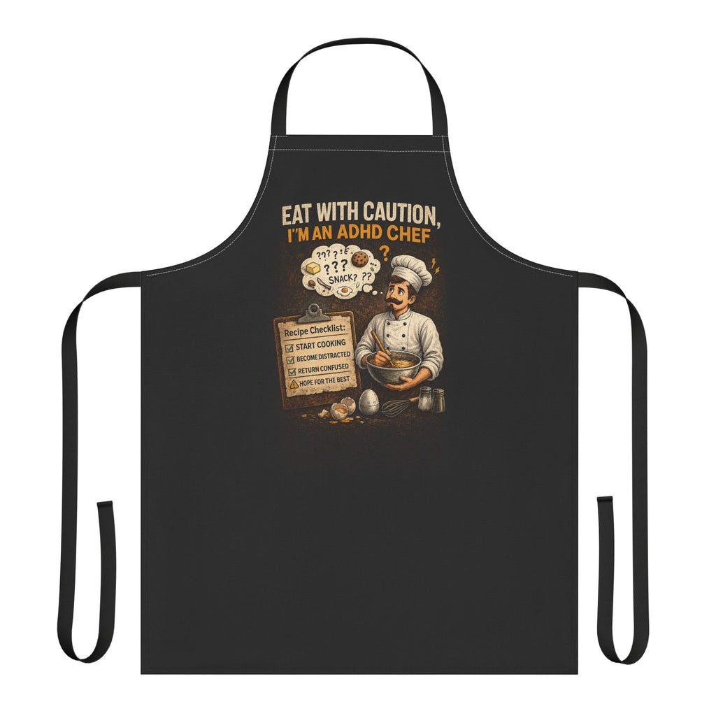 ADHD Chef Apron – "Eat With Caution, I'm an ADHD Chef" Vintage Kitchen Apron