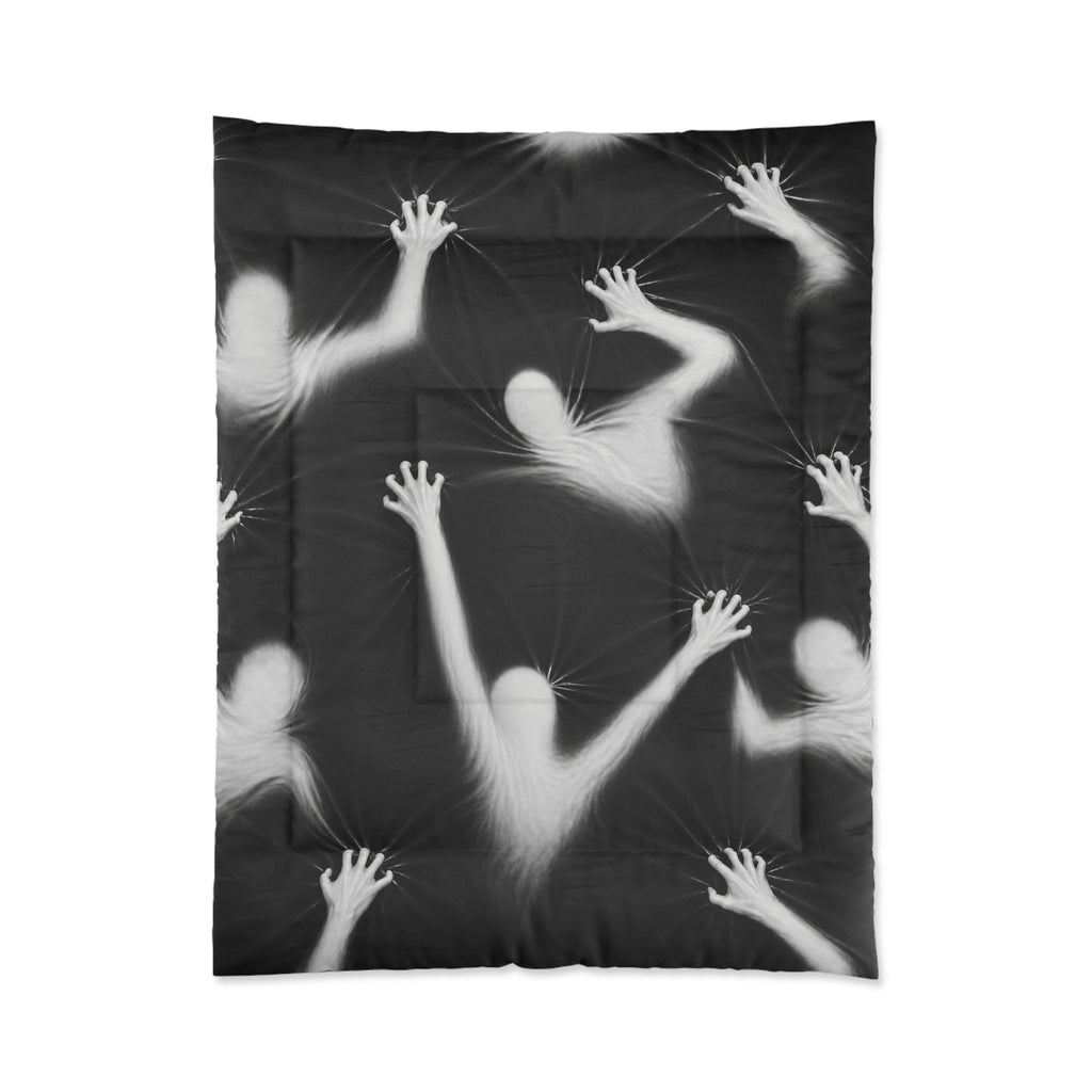 Ghostly Hands Comforter – Spooky Black Haunted Bedding for Halloween
