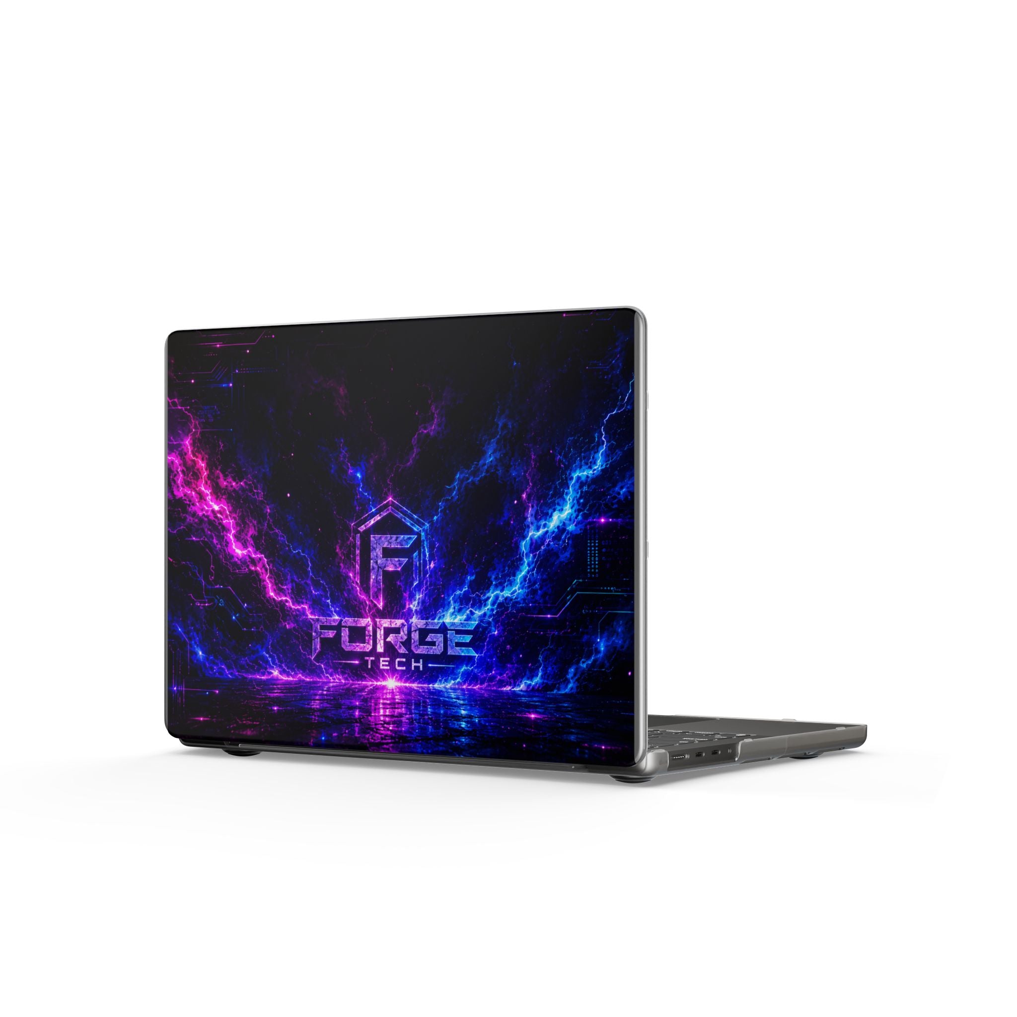 Matte MacBook Case — Neon Electric Lightning Tech Logo