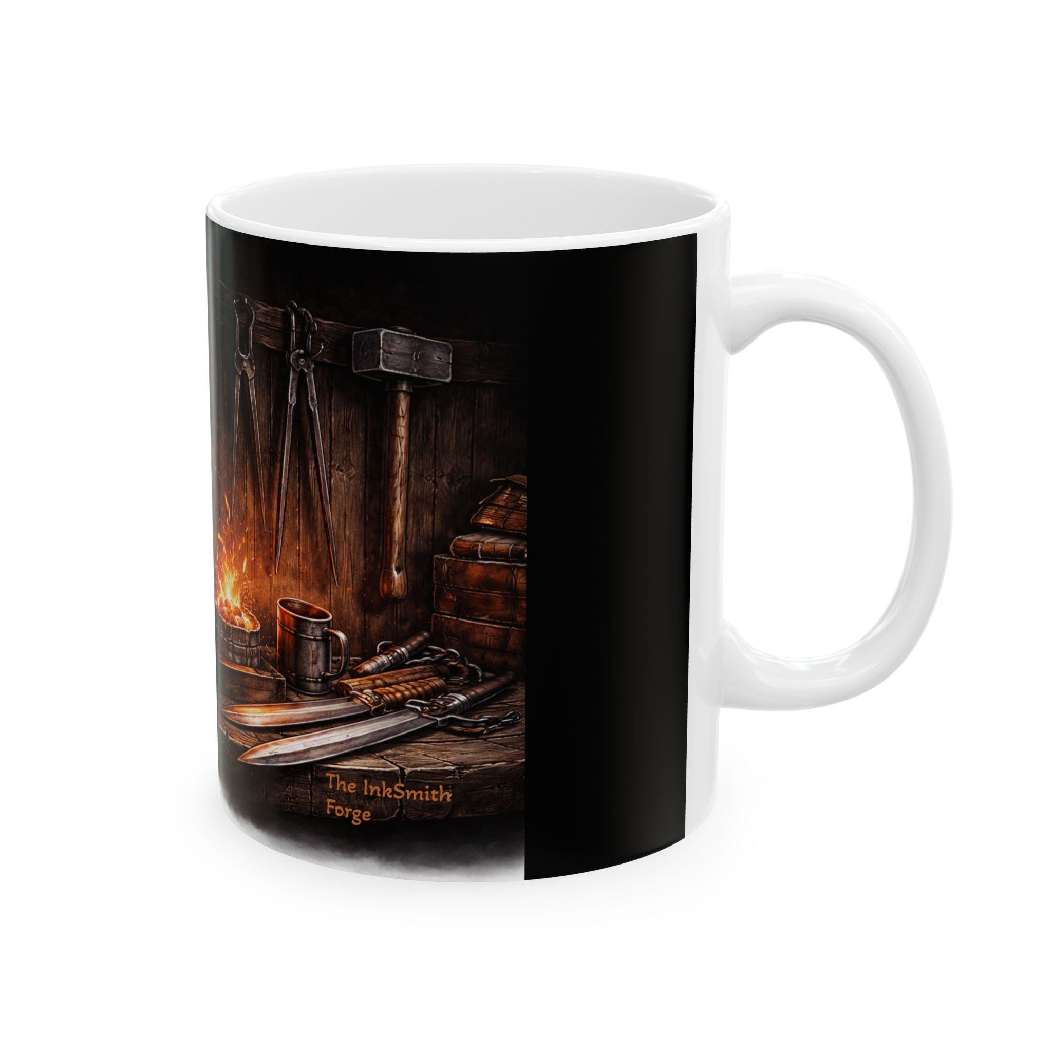 Blacksmith Forge Ceramic Mug — Fireplace Forge Art Coffee Cup (11oz/15oz)