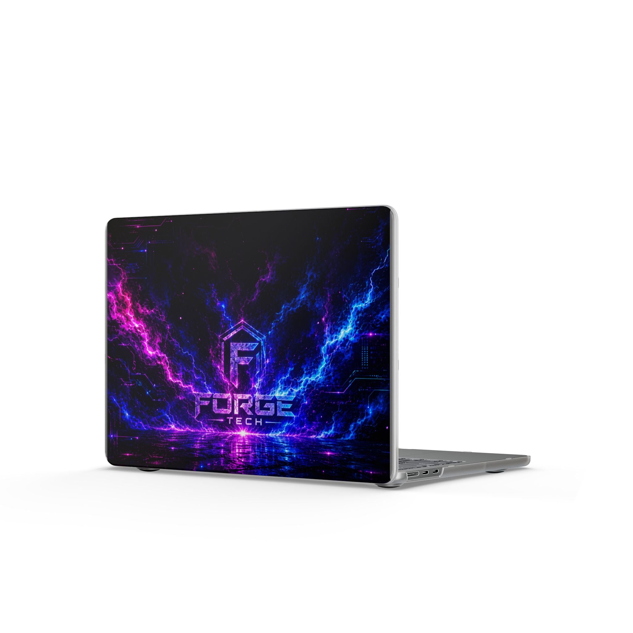 Matte MacBook Case — Neon Electric Lightning Tech Logo