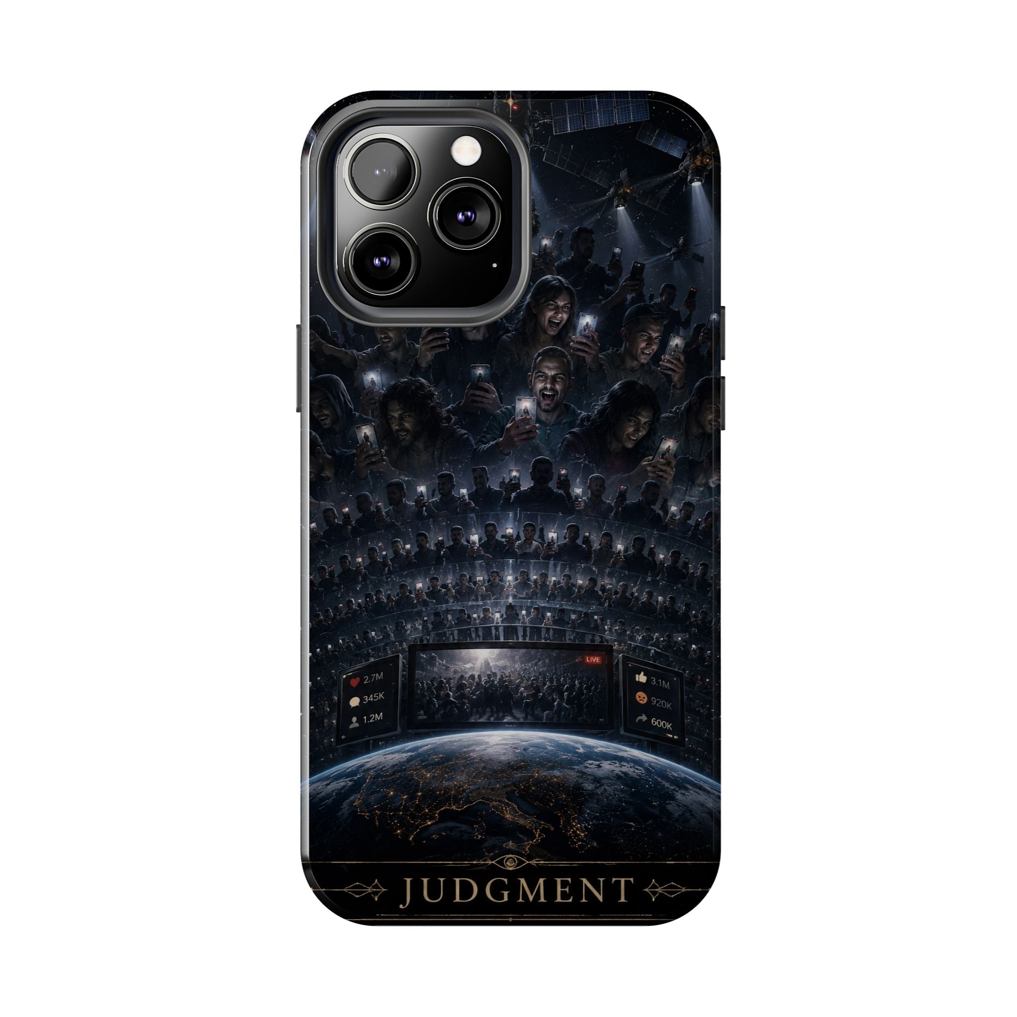 Judgment Graphic Phone Case — Dark Apocalyptic Space Design, Tough Protective Cover