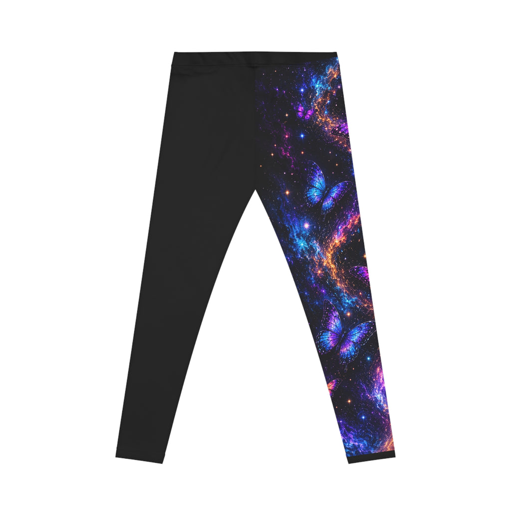 Galaxy Butterfly Leggings — Women's Cosmic Neon Floral Activewear
