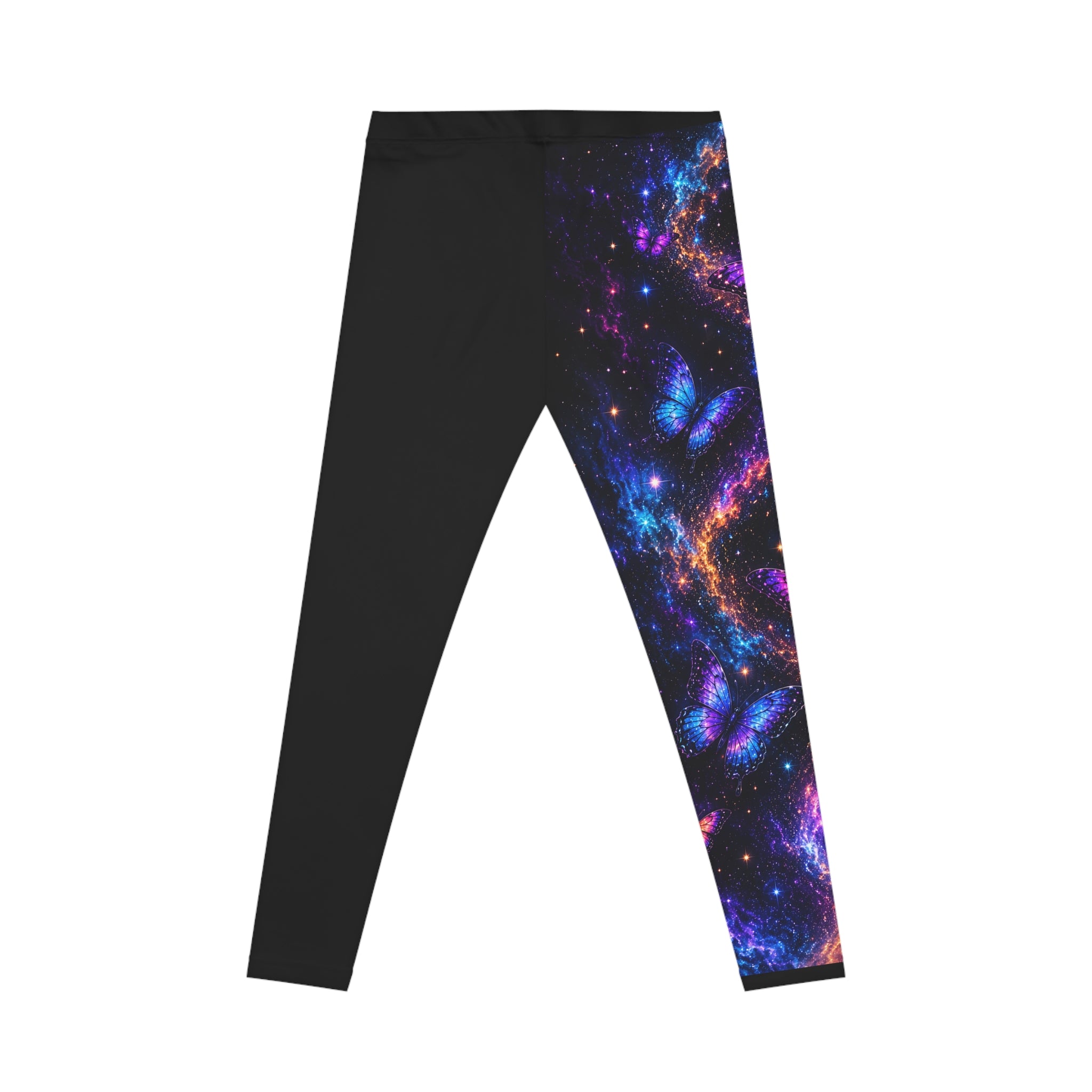 Galaxy Butterfly Leggings — Women's Cosmic Neon Floral Activewear
