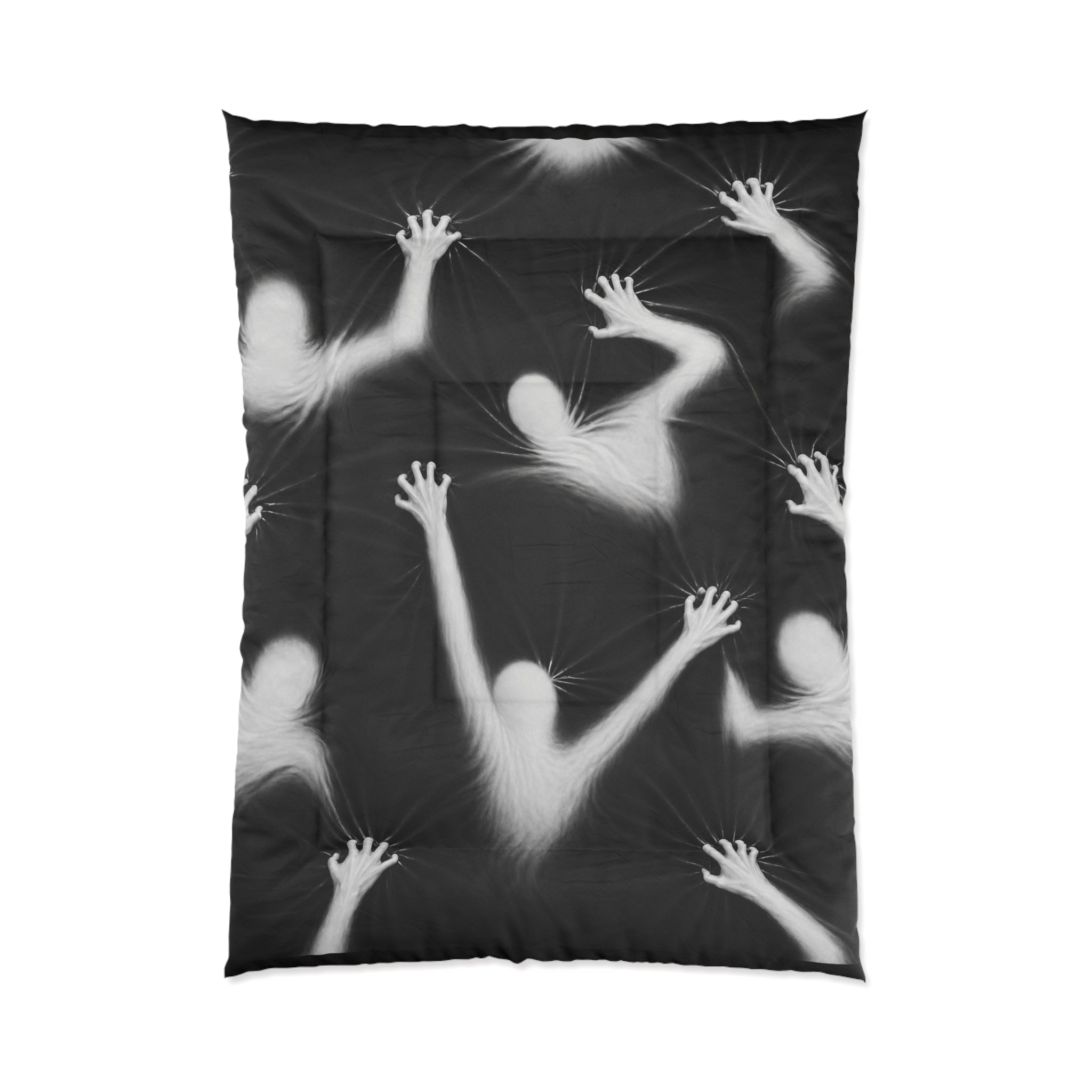 Ghostly Hands Comforter – Spooky Black Haunted Bedding for Halloween