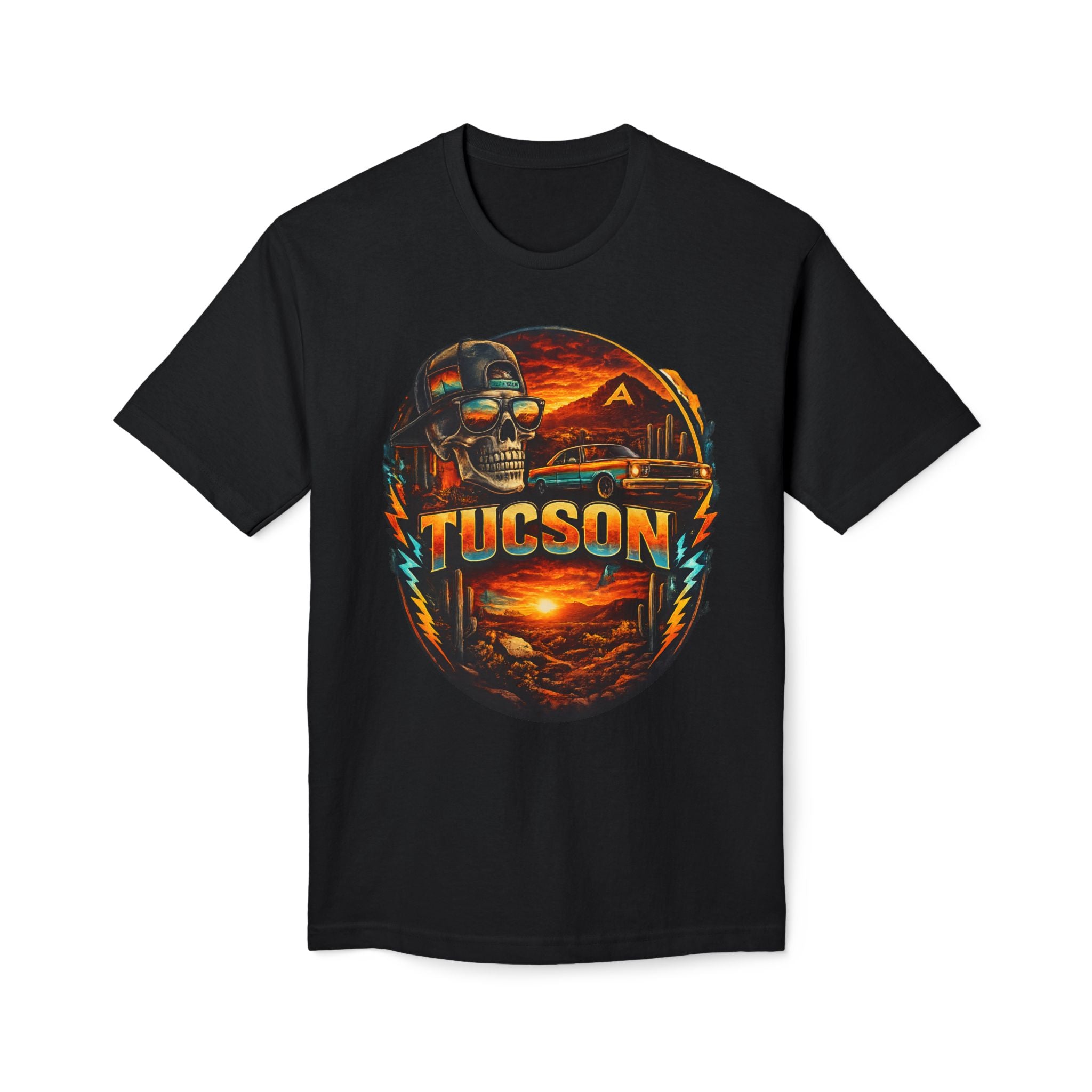 Tucson Desert Sunset Skull T-Shirt