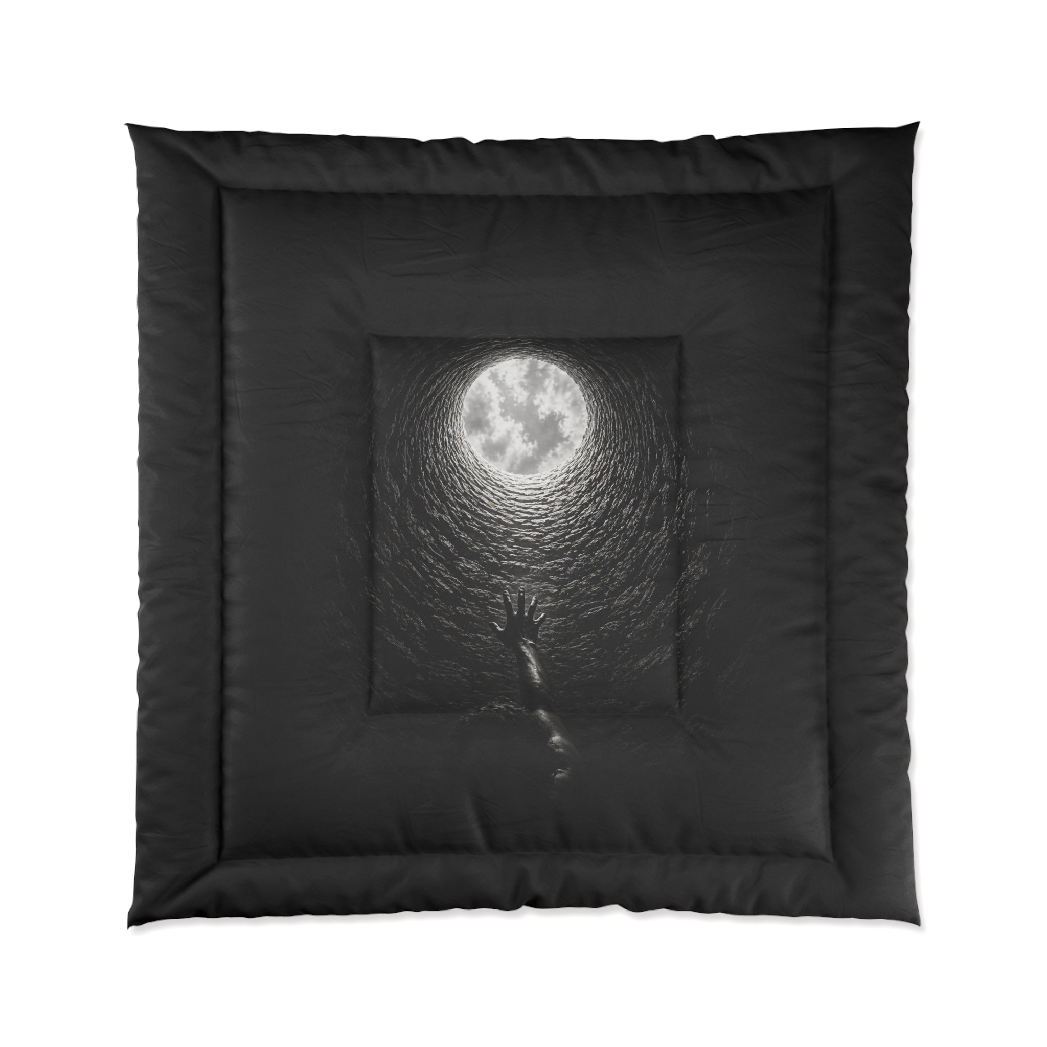 Comforter — Dark Moonwell Design: Reaching Hand Moonlight Bedding