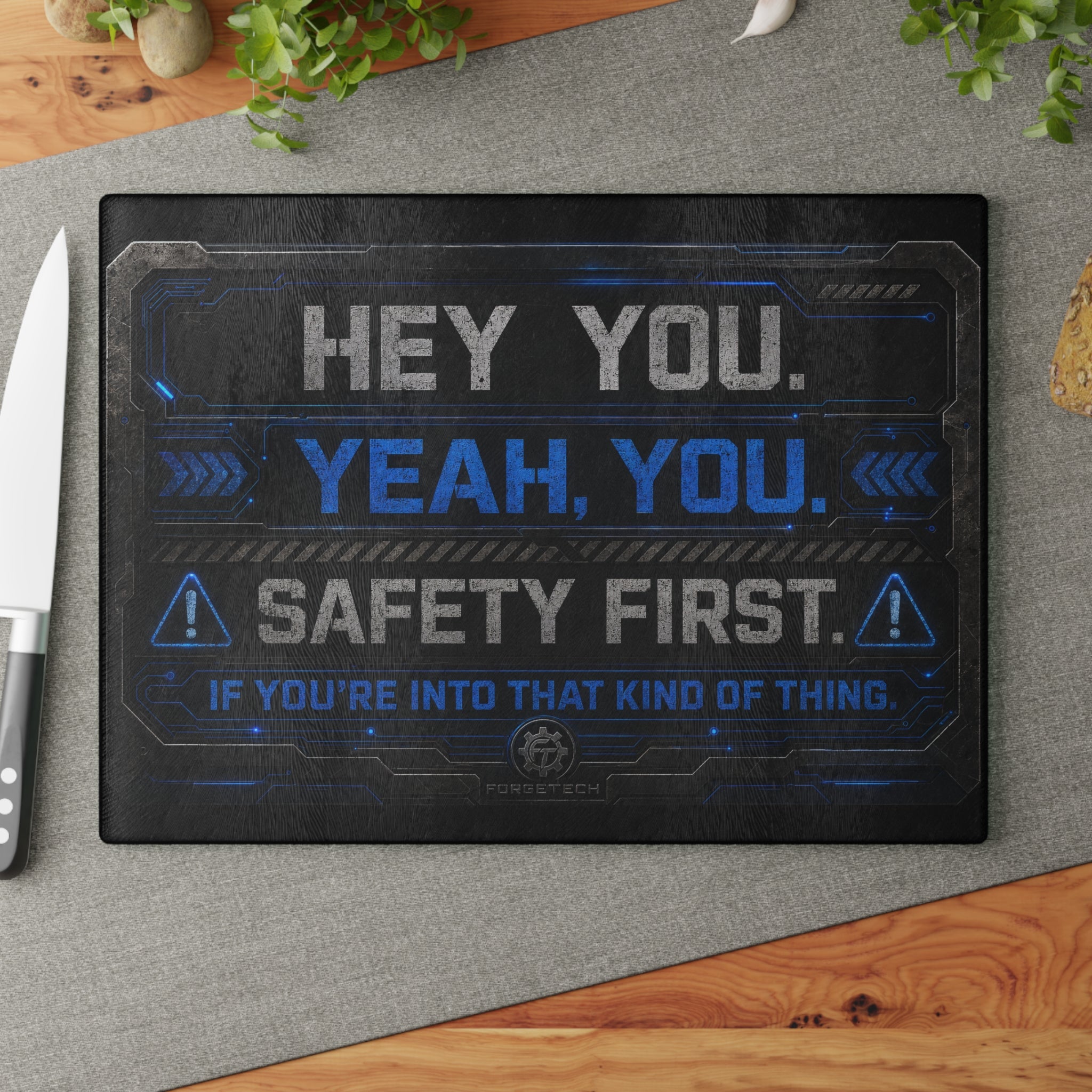 . Safety First.- Industrial Glass Cutting Board