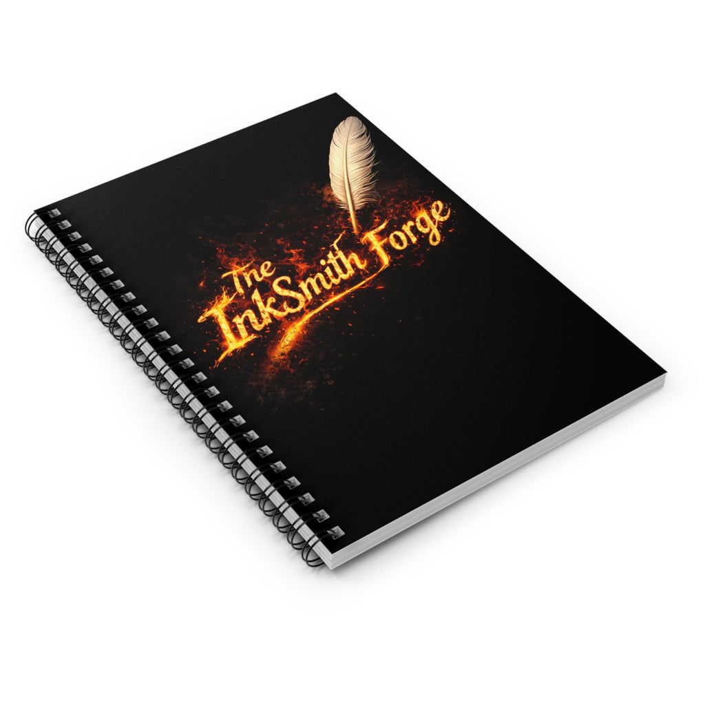 InkSmith Forge Spiral Notebook — Fiery Quill Ruled Journal for Writers & Creators