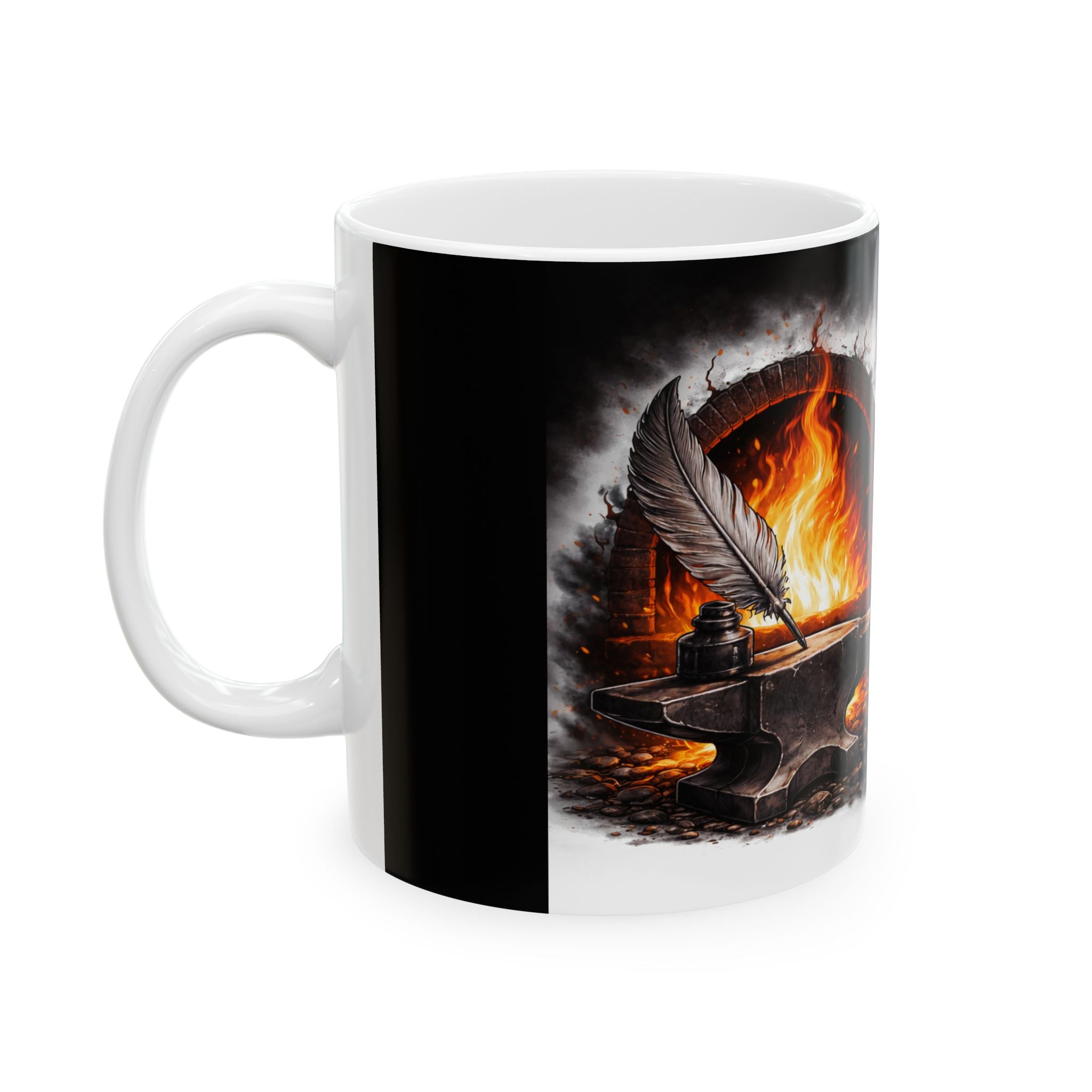 Blacksmith Forge Ceramic Mug — Fireplace Forge Art Coffee Cup (11oz/15oz)