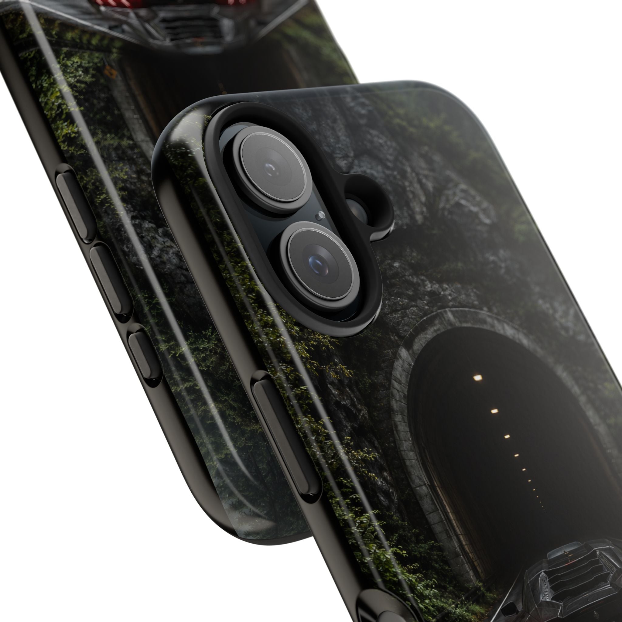 Racing Tunnel Phone Case — Dark Sports Car Rain Road Protective Case