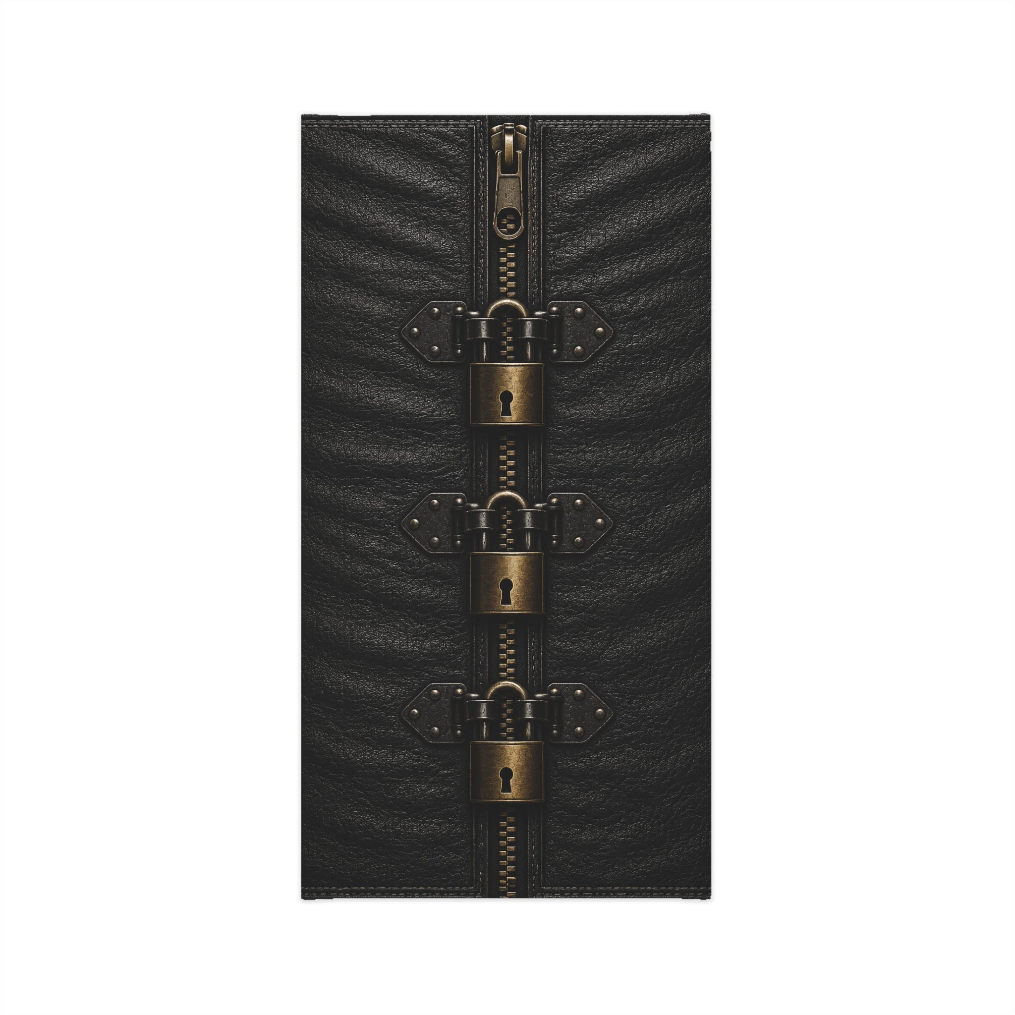 Leather Zipper & Padlock Neck Gaiter - Steampunk Face Scarf