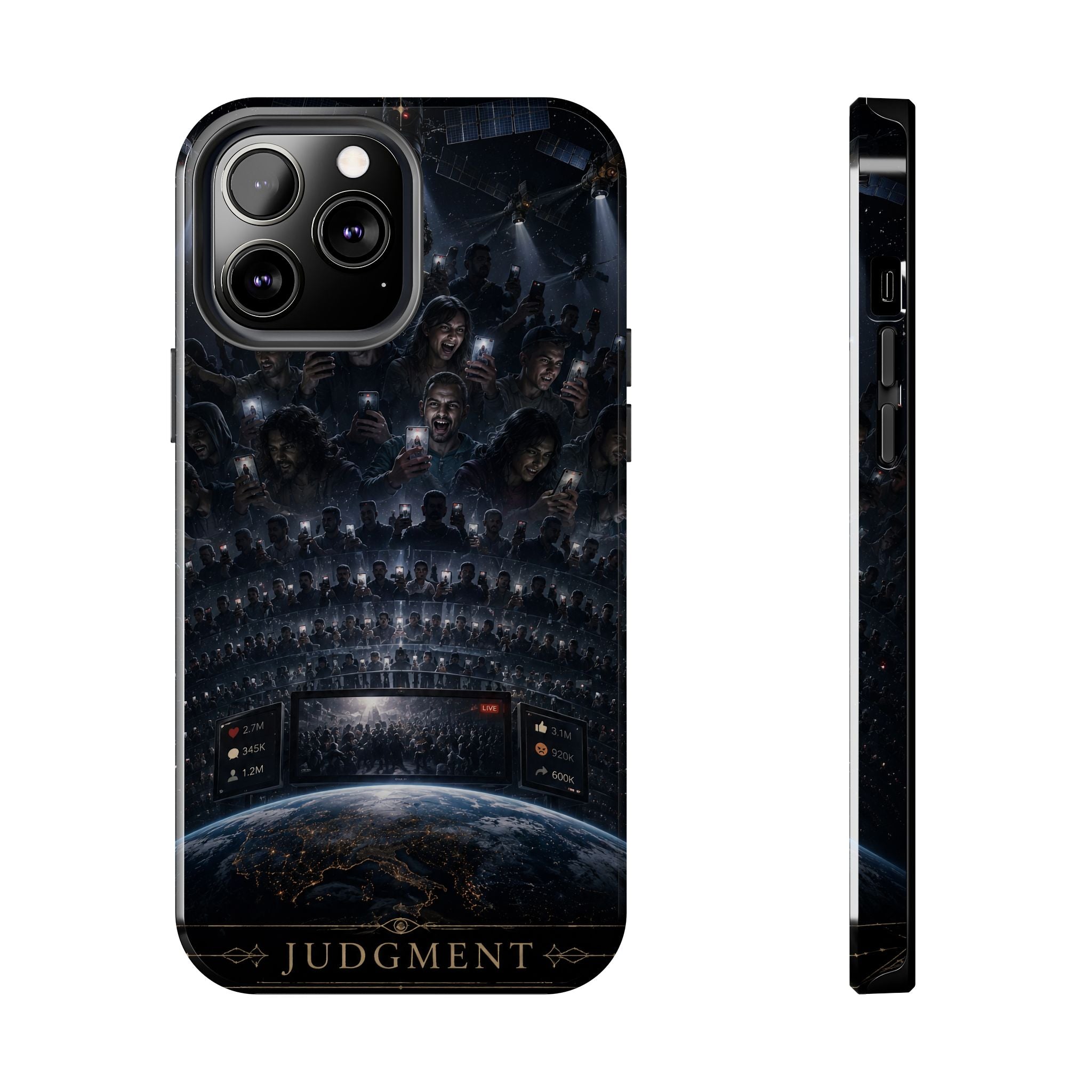 Judgment Graphic Phone Case — Dark Apocalyptic Space Design, Tough Protective Cover