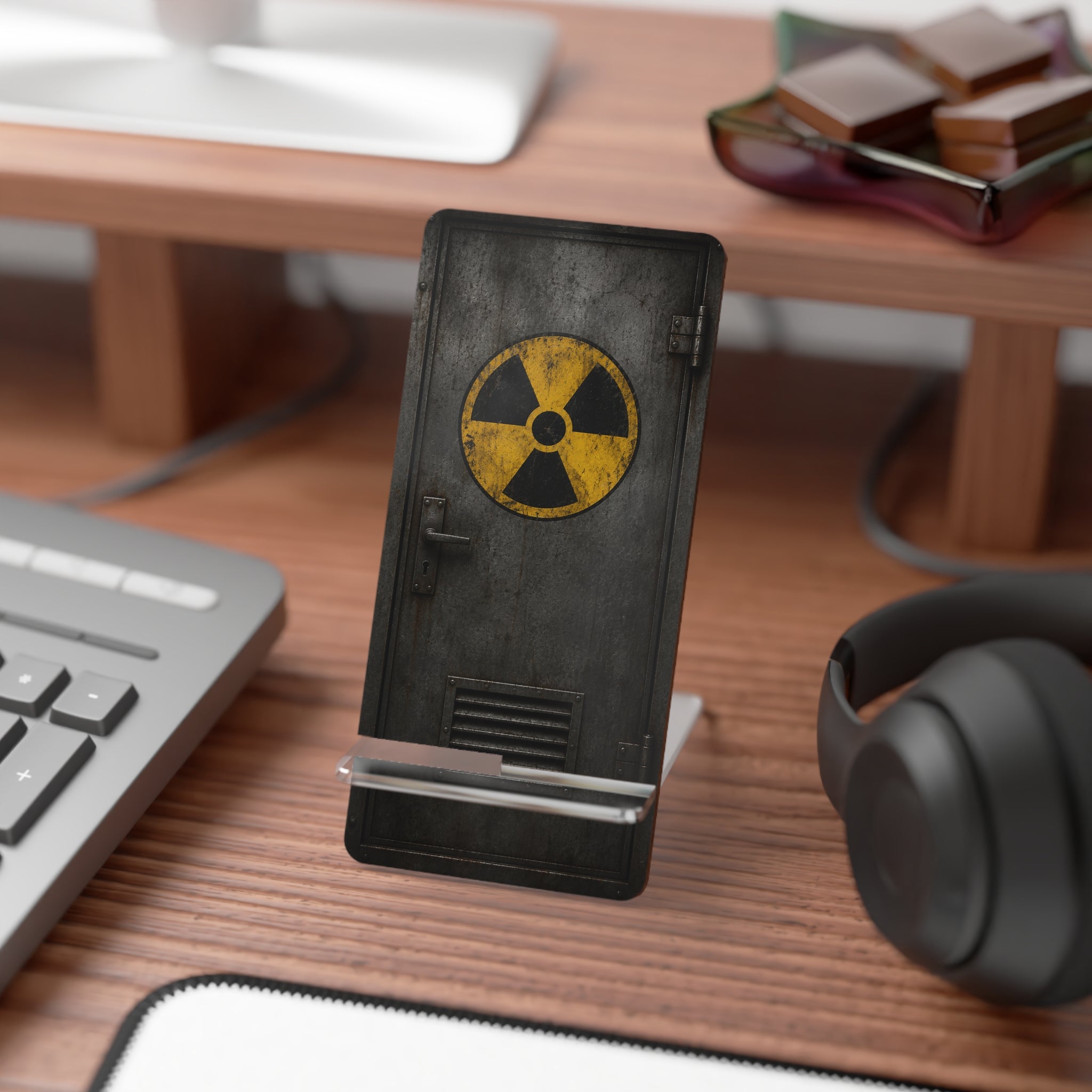 Apocalyptic Nuclear Door Design Mobile Display Holder