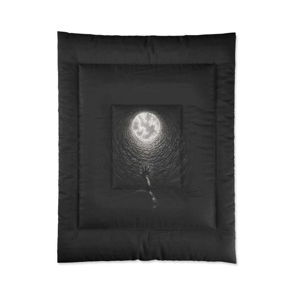 Comforter — Dark Moonwell Design: Reaching Hand Moonlight Bedding