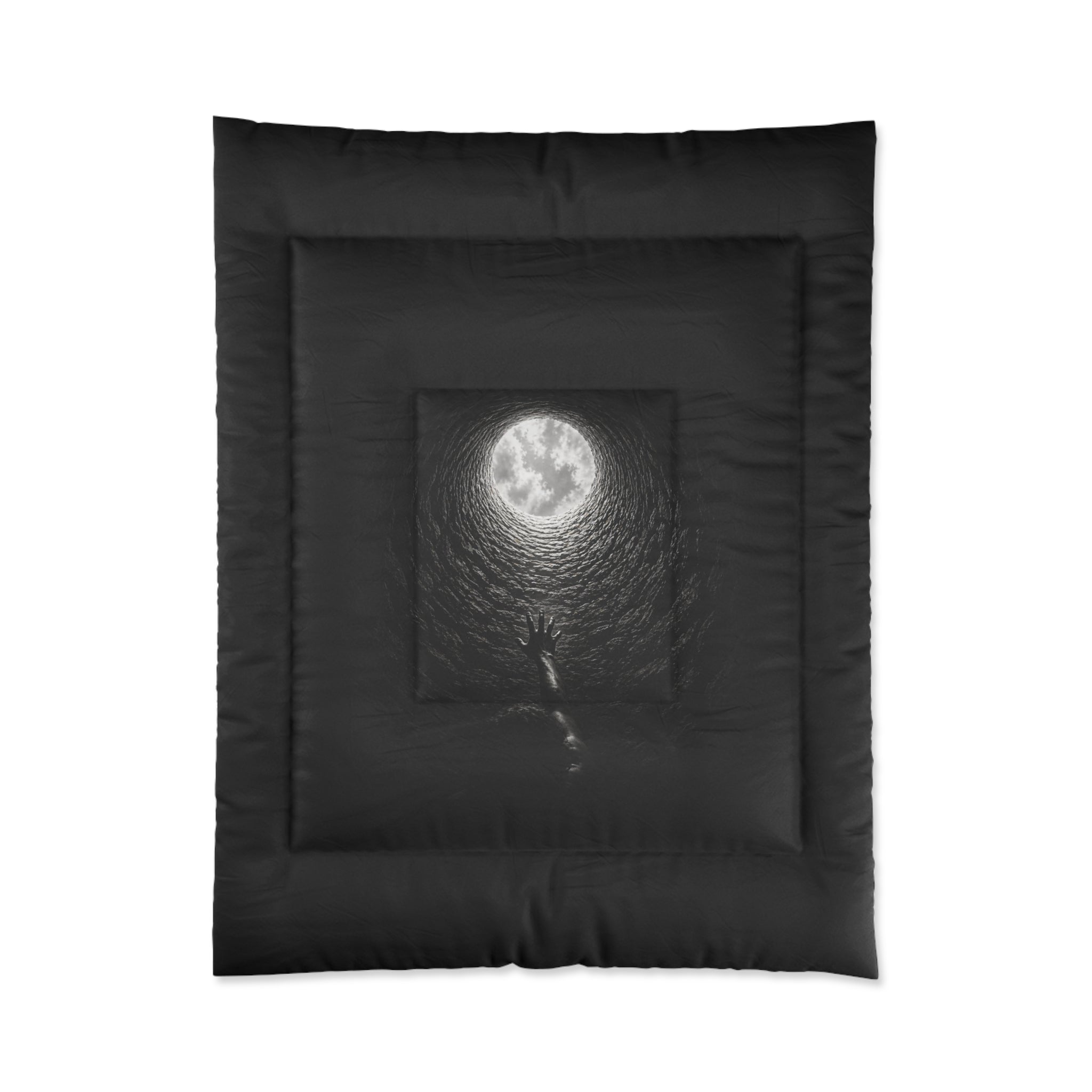 Comforter — Dark Moonwell Design: Reaching Hand Moonlight Bedding