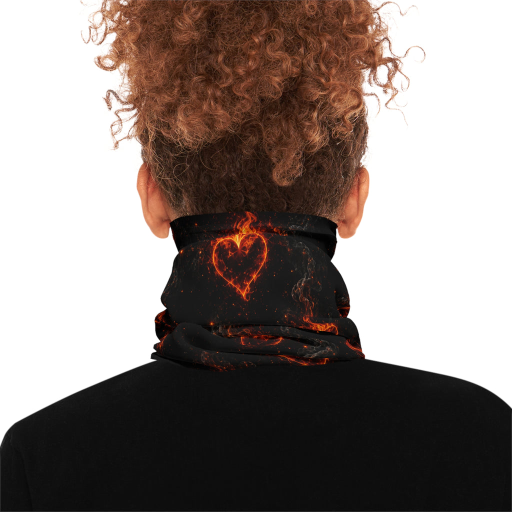 Flaming Heart Neck Gaiter - Lightweight Breathable Face Scarf