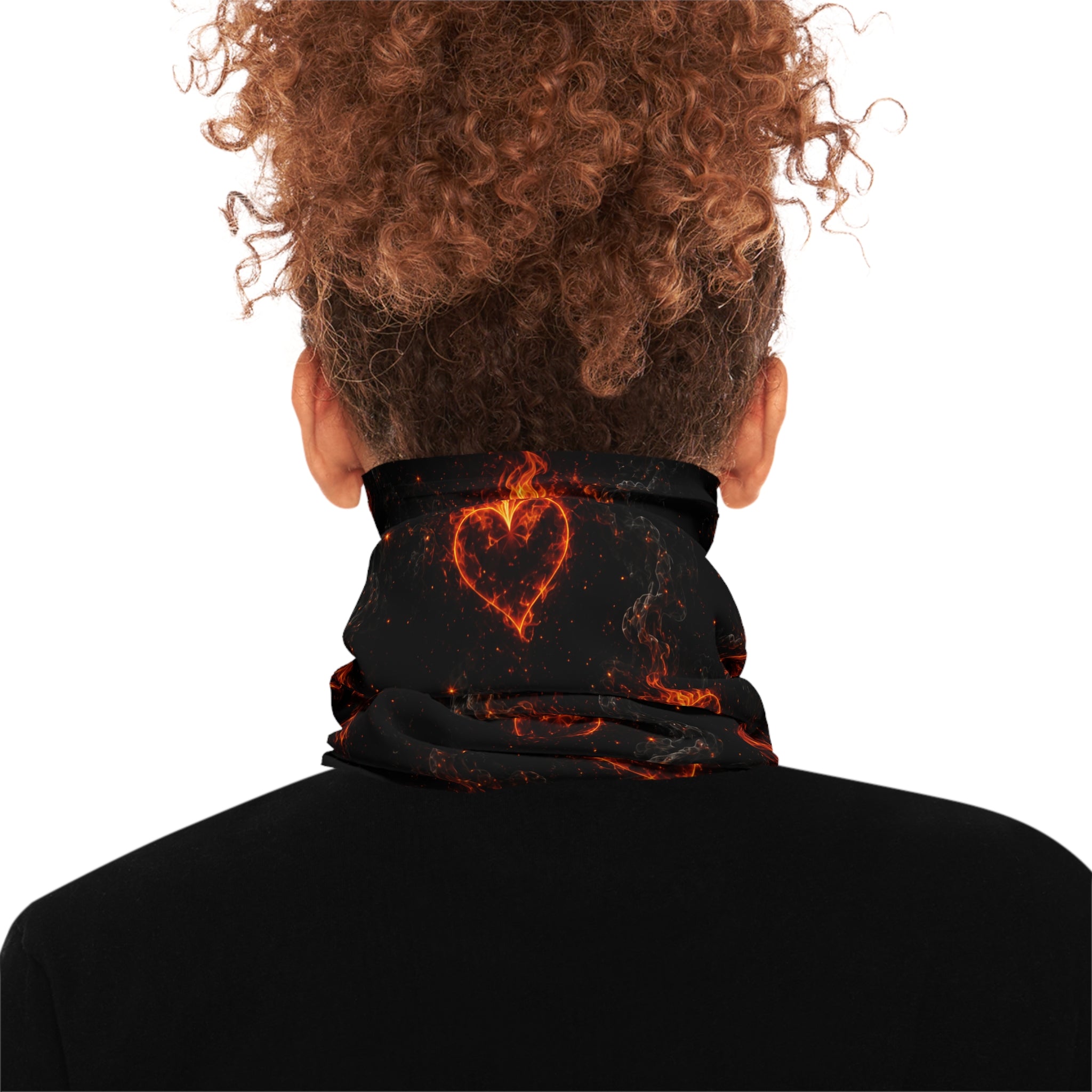 Flaming Heart Neck Gaiter - Lightweight Breathable Face Scarf