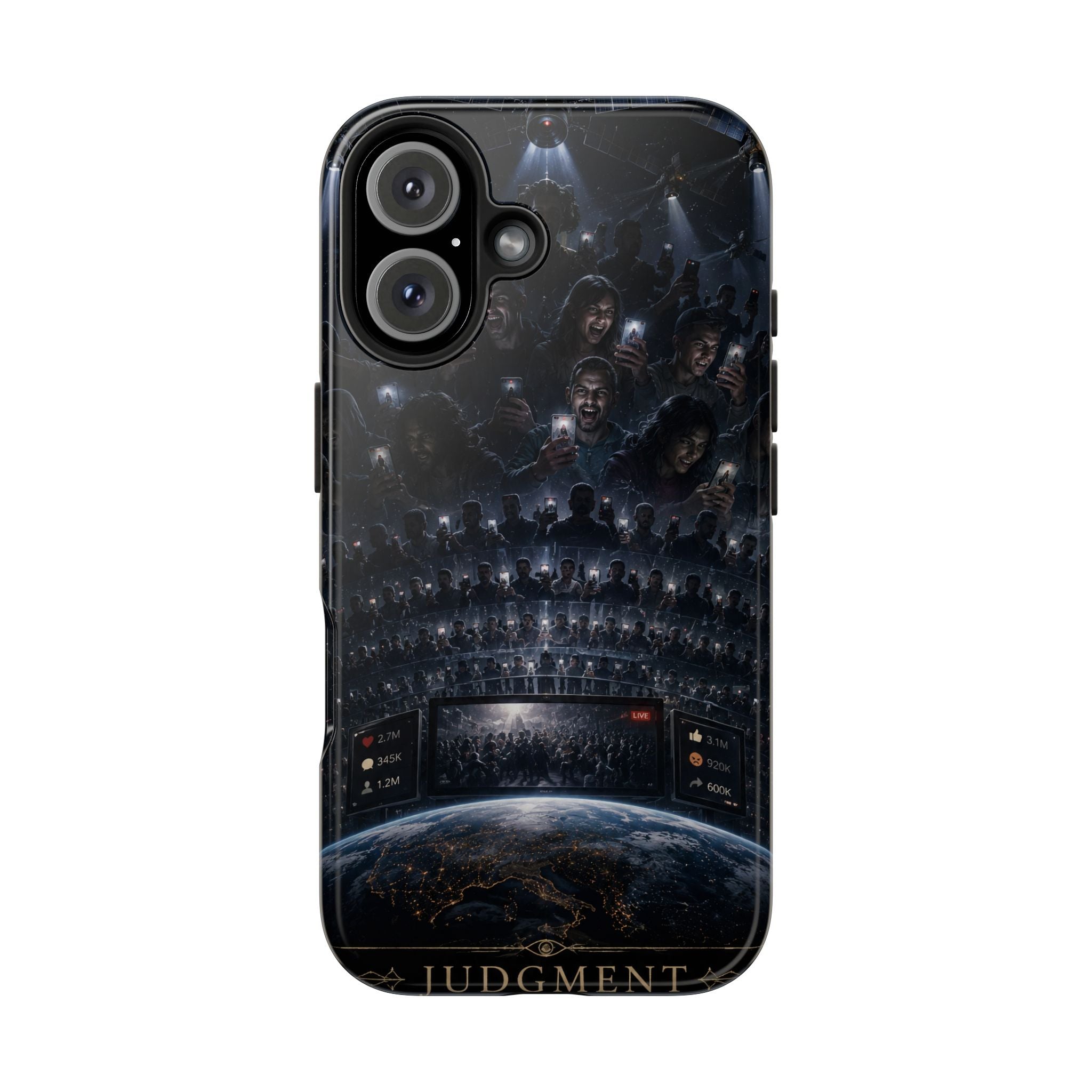 Judgment Graphic Phone Case — Dark Apocalyptic Space Design, Tough Protective Cover