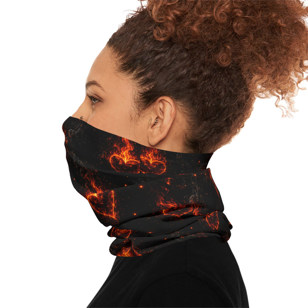 Flaming Heart Neck Gaiter - Lightweight Breathable Face Scarf