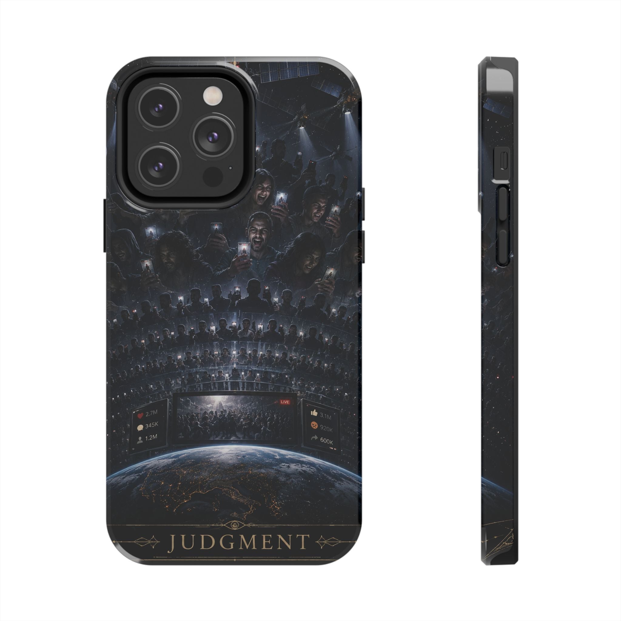 Judgment Graphic Phone Case — Dark Apocalyptic Space Design, Tough Protective Cover