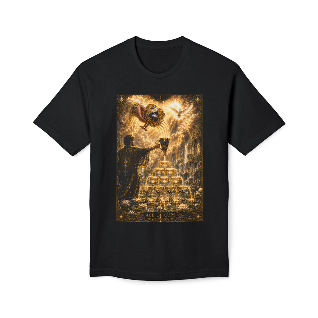 Tarot Ace of Cups T-Shirt — Golden Mystical Tarot Art Tee