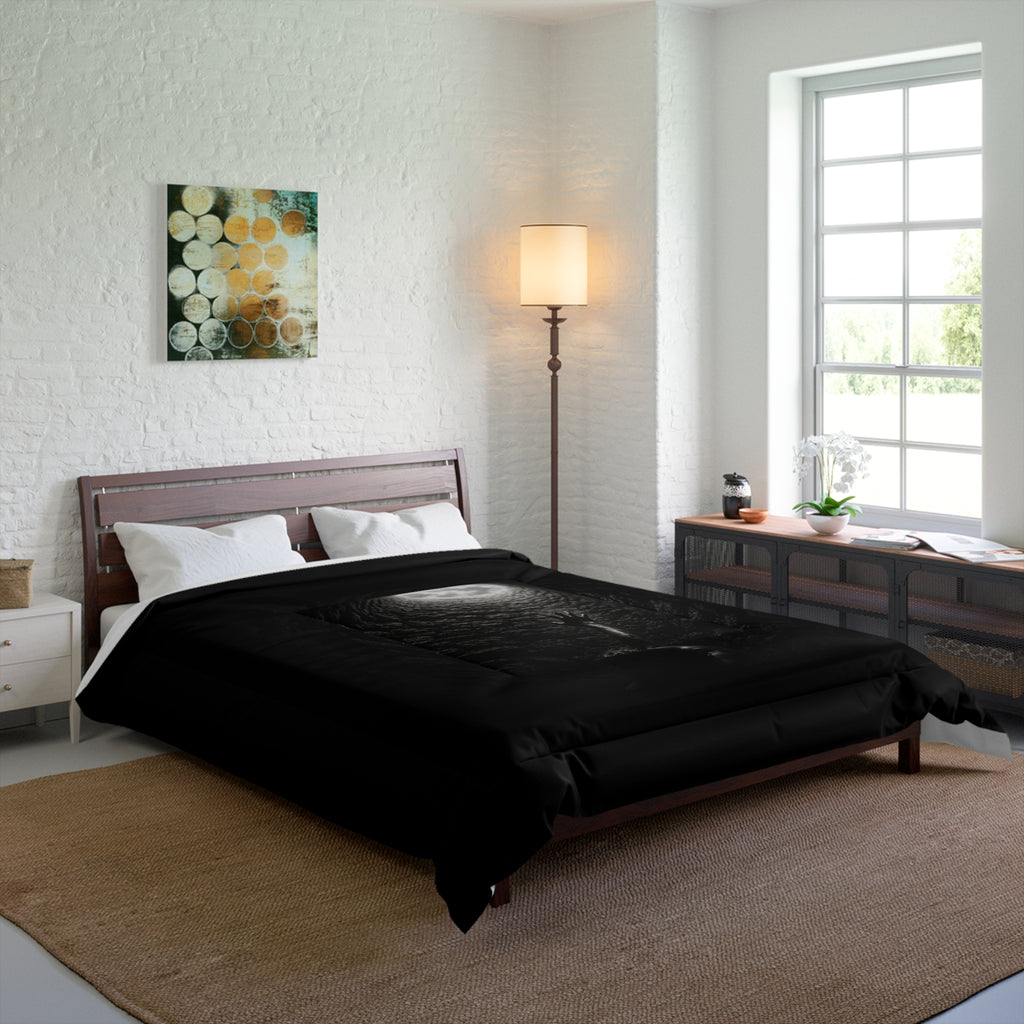 Comforter — Dark Moonwell Design: Reaching Hand Moonlight Bedding