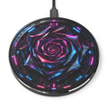 Wireless Charger — Neon Cyber Rose Qi Fast Charging Pad