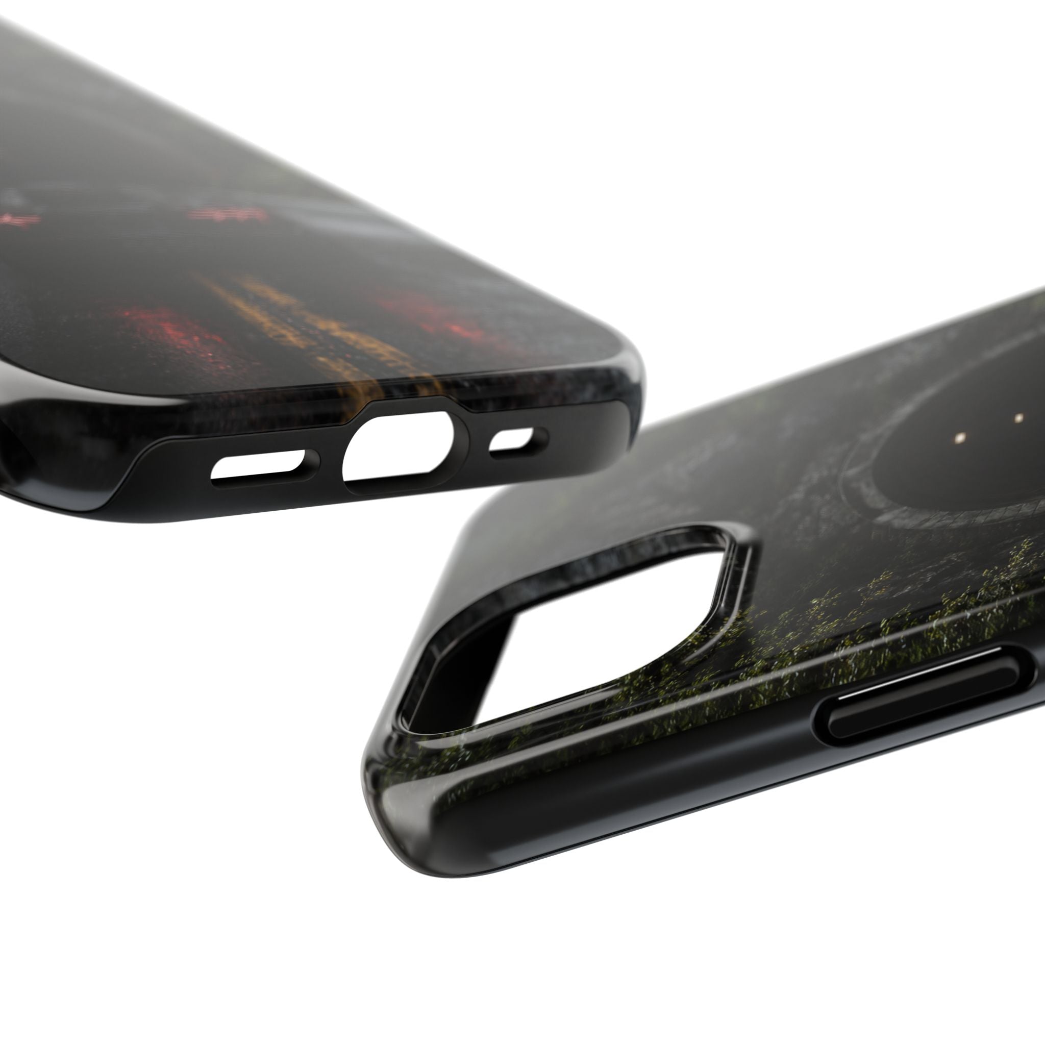 Racing Tunnel Phone Case — Dark Sports Car Rain Road Protective Case
