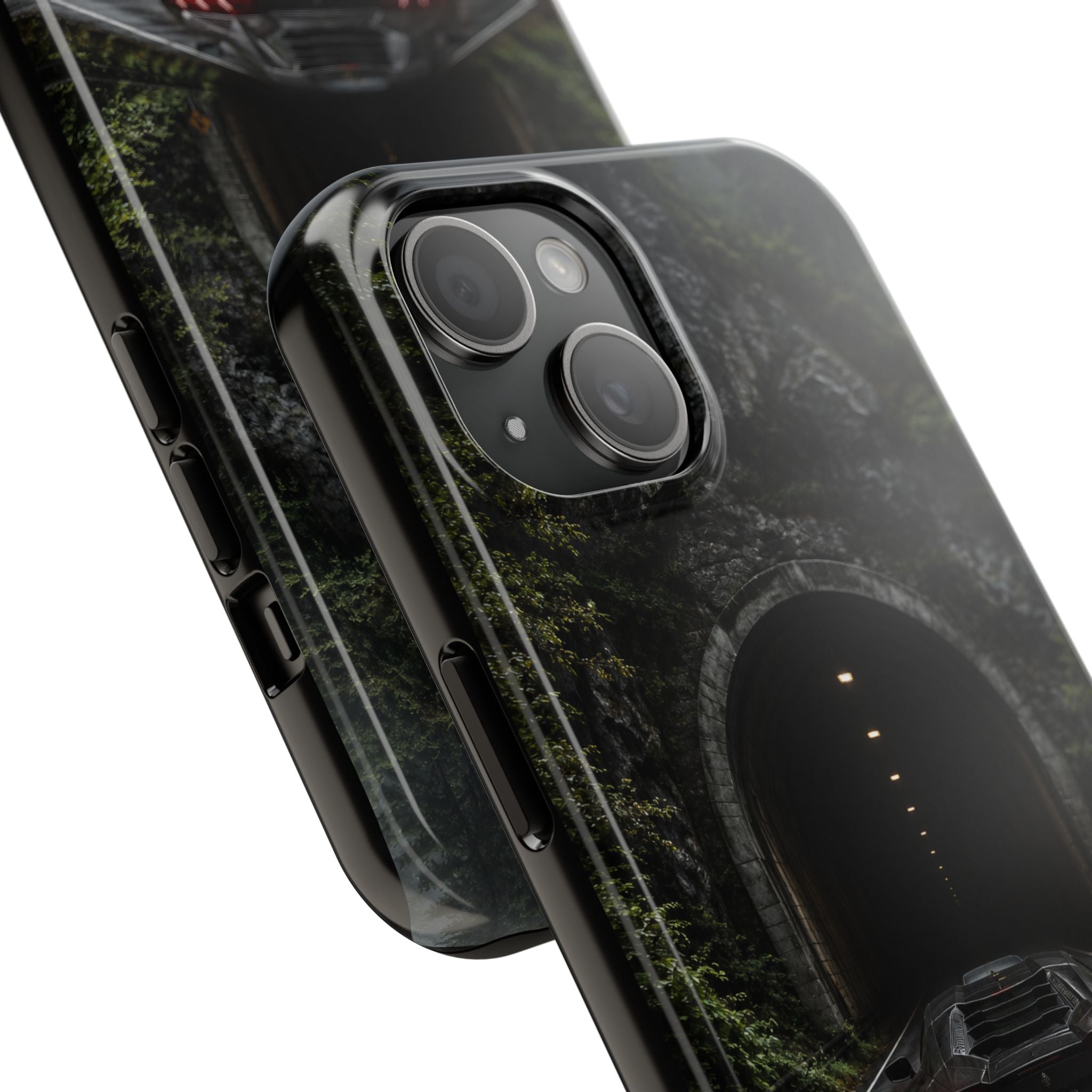 Racing Tunnel Phone Case — Dark Sports Car Rain Road Protective Case