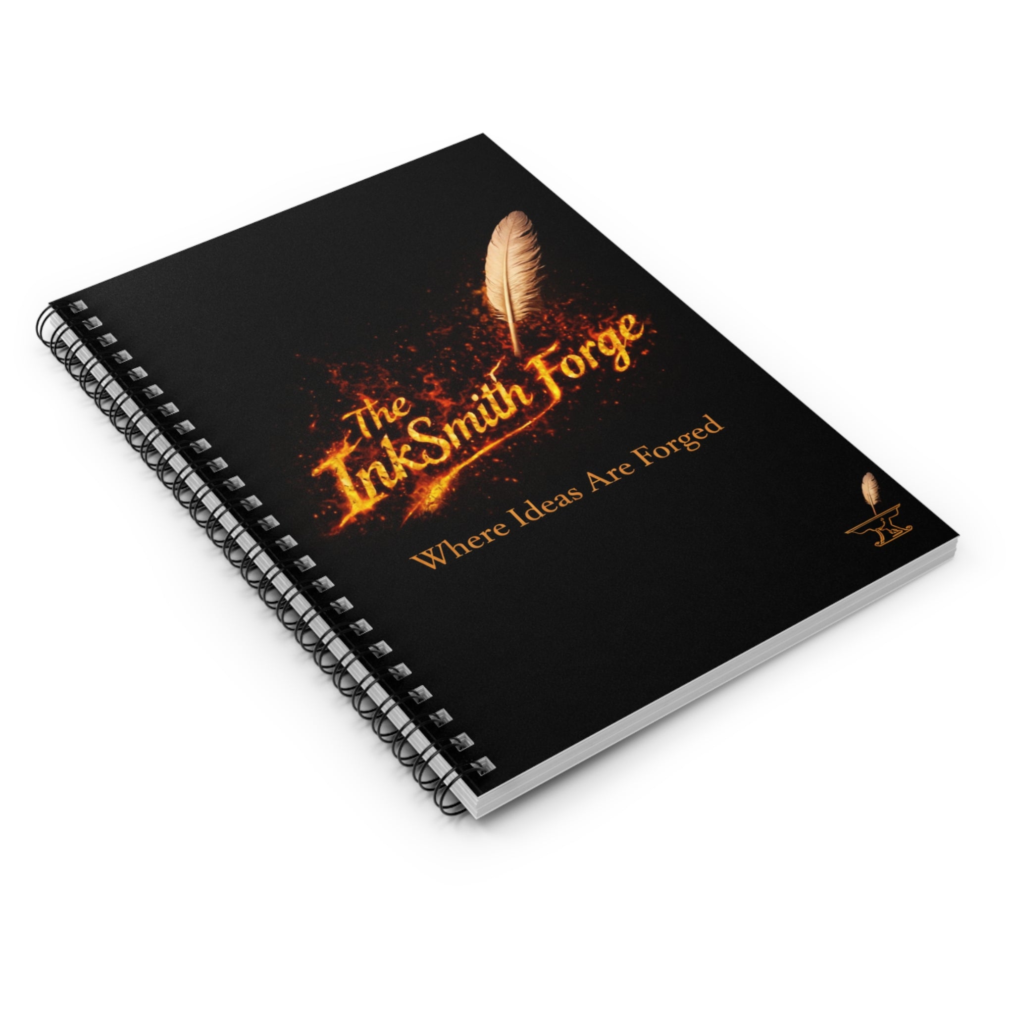 InkSmith Forge Spiral Notebook — Fiery Quill Ruled Journal for Writers & Creators