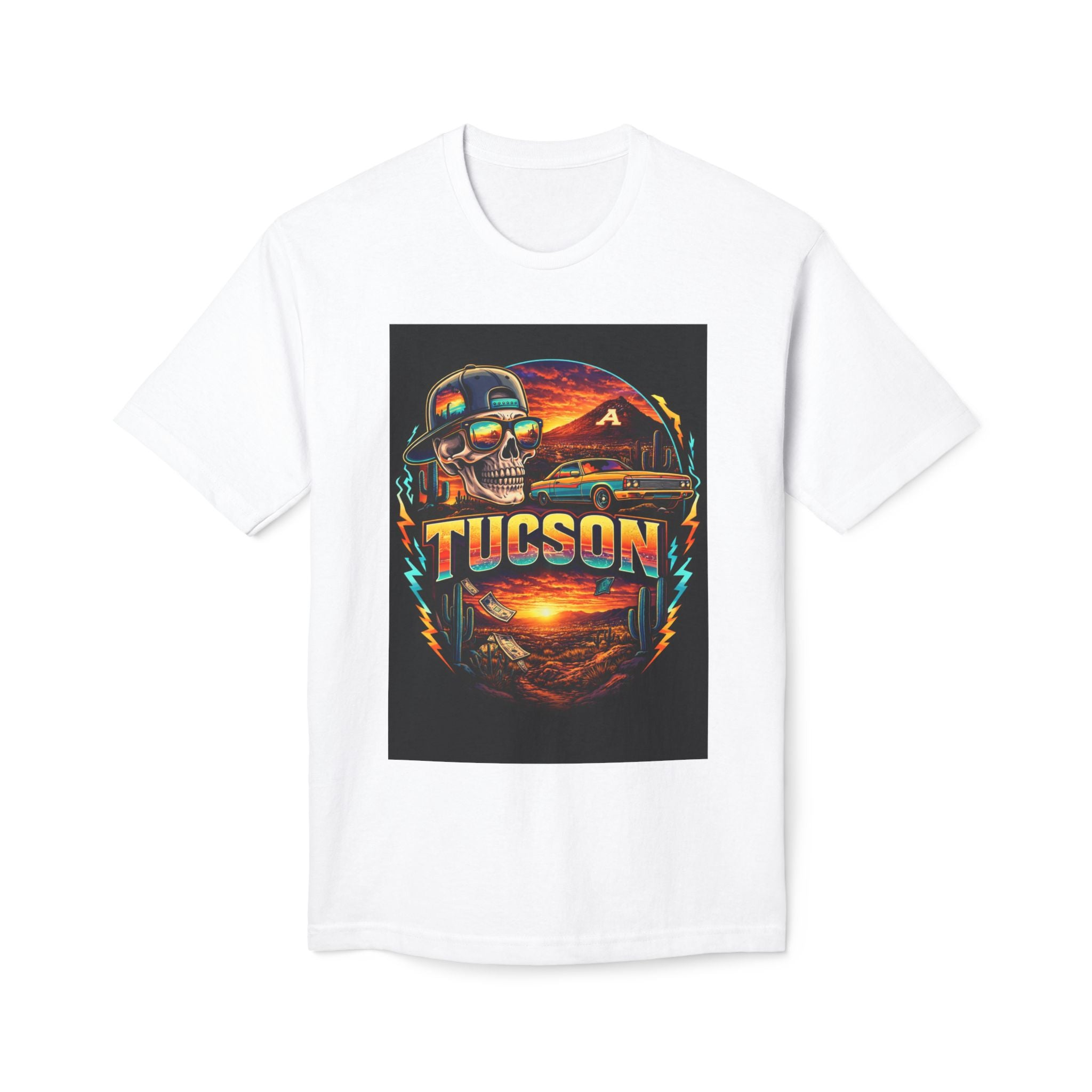 Tucson Desert Sunset Skull T-Shirt