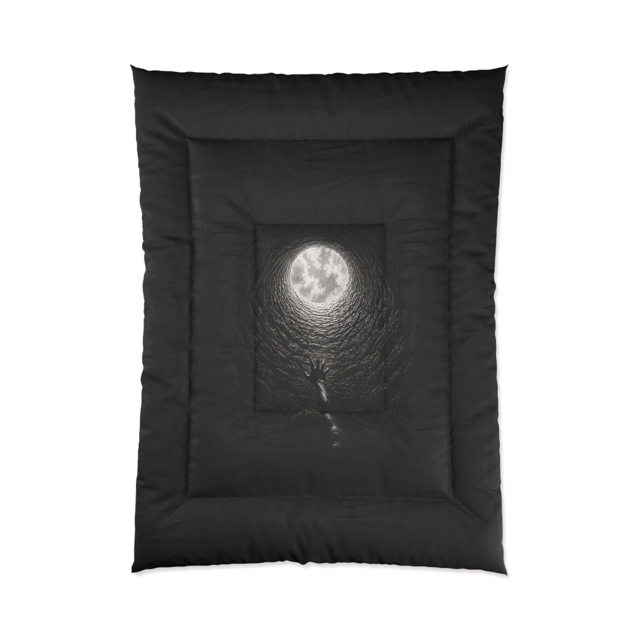 Comforter — Dark Moonwell Design: Reaching Hand Moonlight Bedding