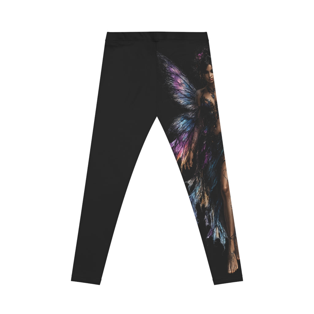 Mystic Fairy Wings Leggings — Women's Fantasy Black AOP Leggings