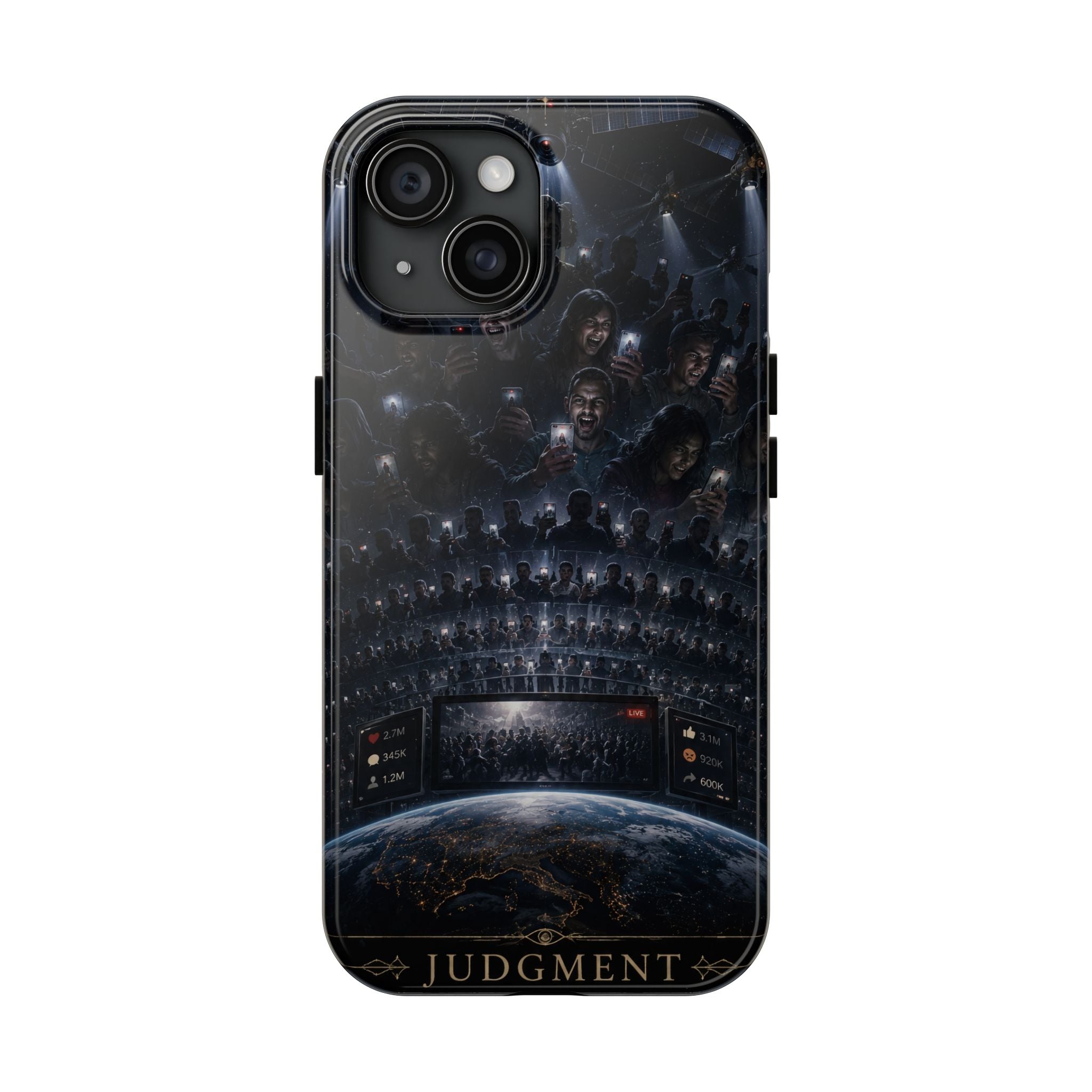 Judgment Graphic Phone Case — Dark Apocalyptic Space Design, Tough Protective Cover