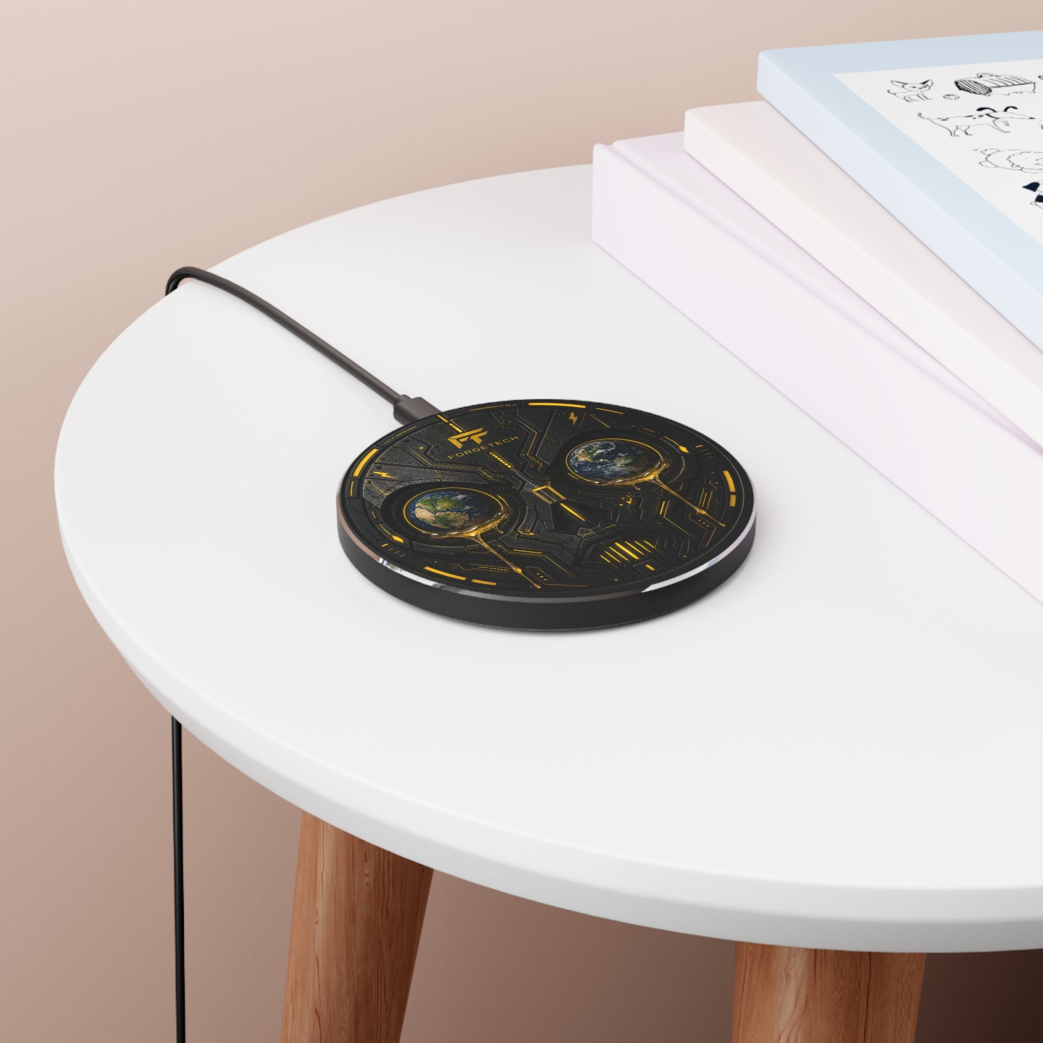 Cyber Skull Wireless Charger — Futuristic Earth Tears Phone Charger