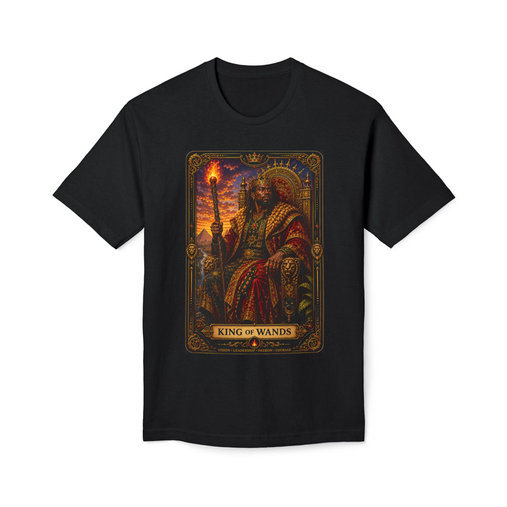 King of Wands Tarot T-Shirt — Regal Wizard Card Graphic Tee