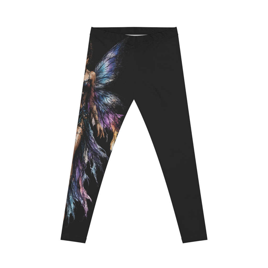Mystic Fairy Wings Leggings — Women's Fantasy Black AOP Leggings