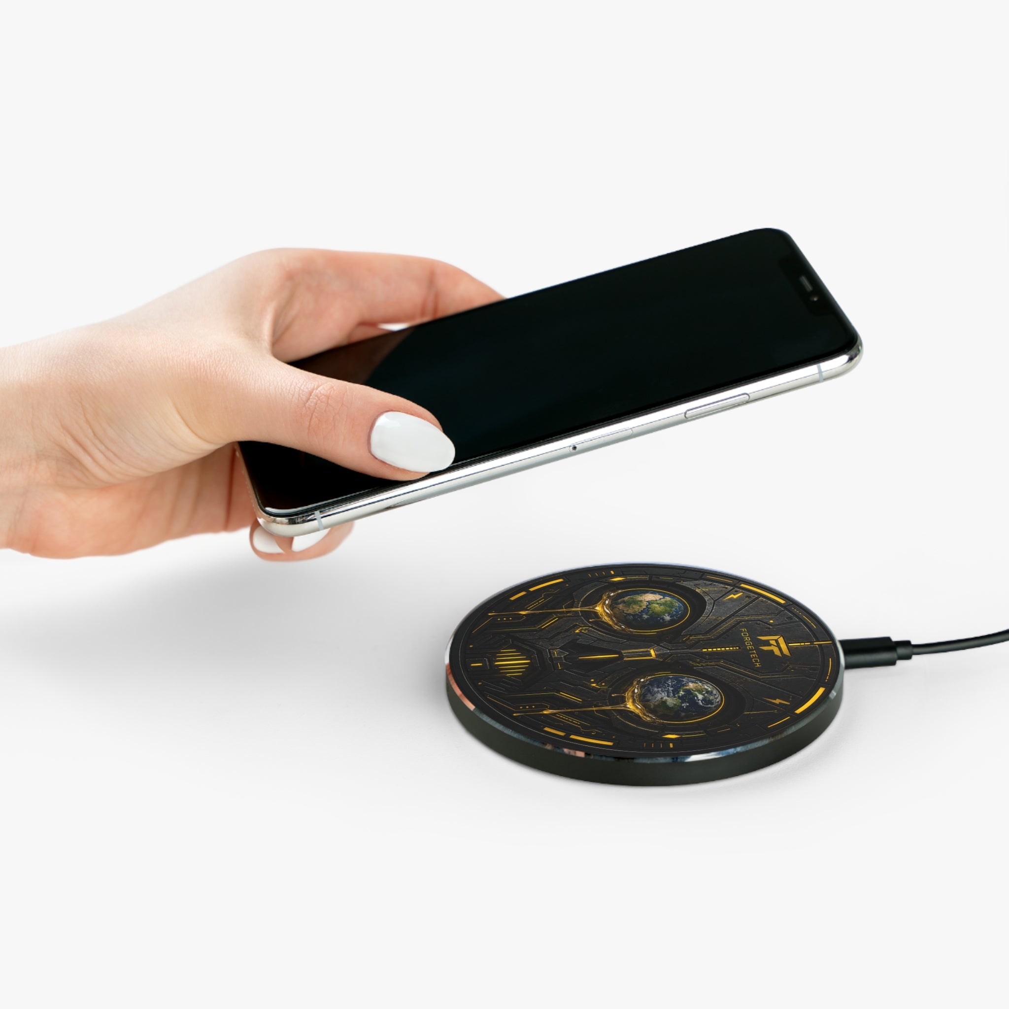 Cyber Skull Wireless Charger — Futuristic Earth Tears Phone Charger