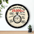 'You Have On Average 25,000 Days to Live' Vintage Pocket Watch Design - Wall Clock