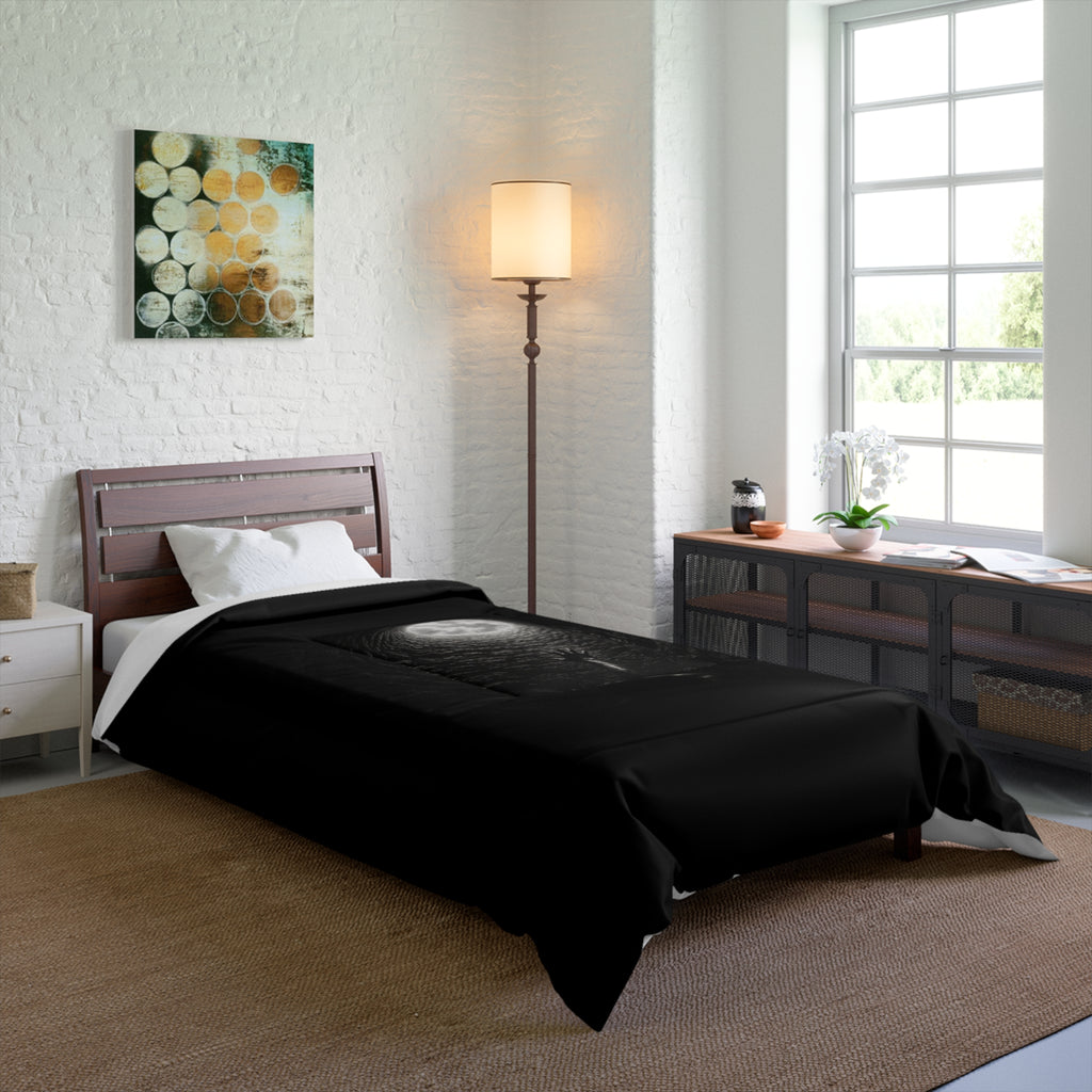 Comforter — Dark Moonwell Design: Reaching Hand Moonlight Bedding